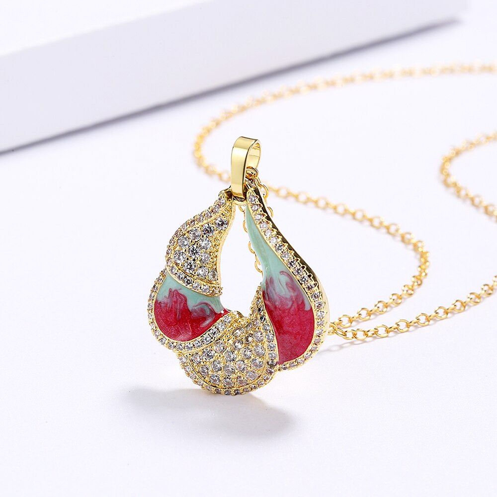 Jewelry Unique Shiny Handmade Enamel Necklace Size ONE SIZE - 1 Thumbnail