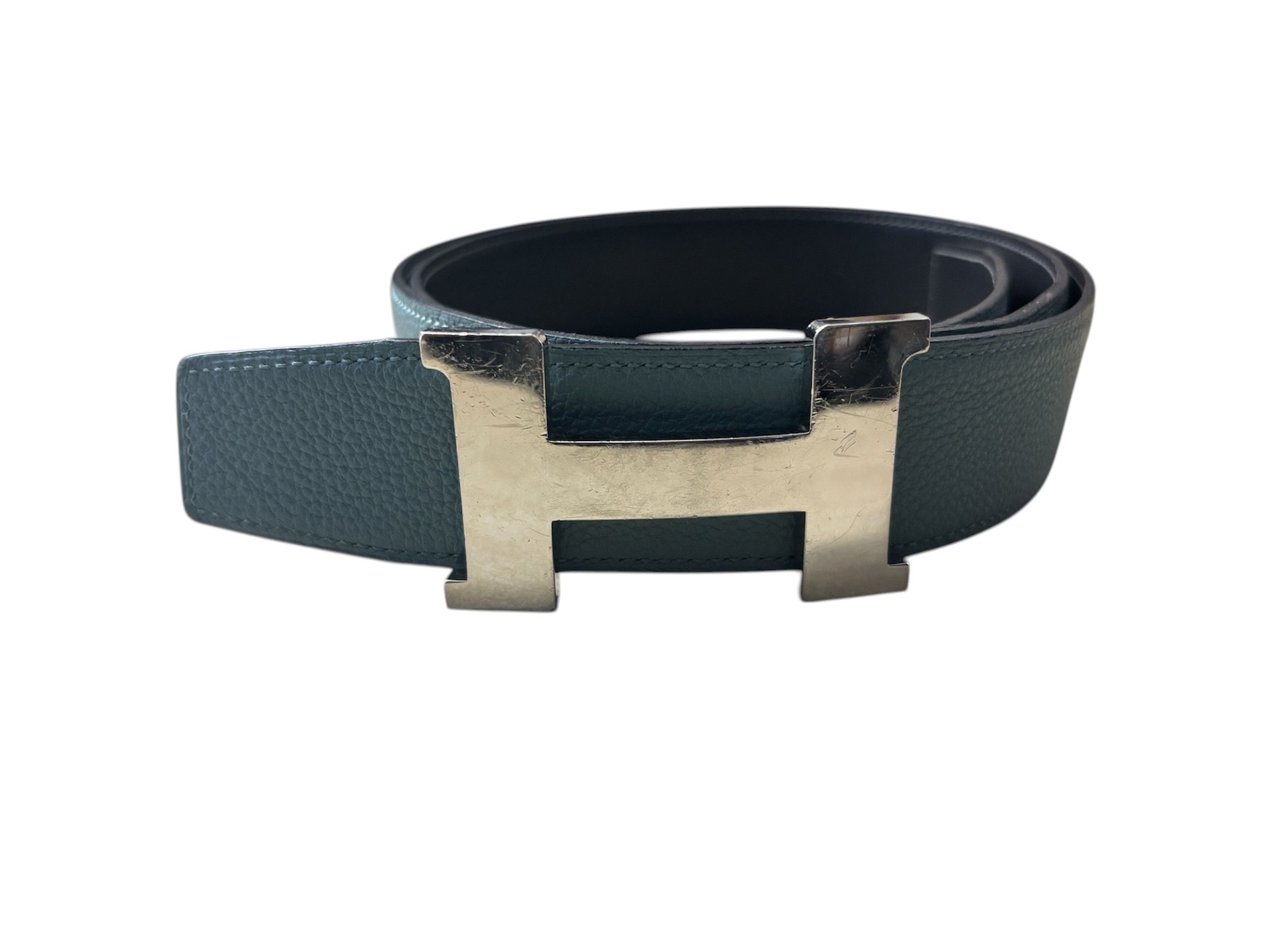 Hermes Reversible Belt Black Baby Blue Size ONE SIZE - 1 Thumbnail