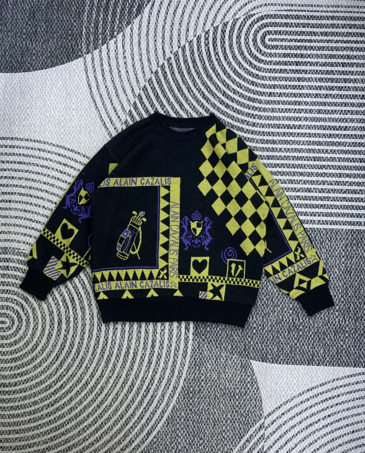 Japanese Brand Vintage Alain Cazalis Patchwork Native Knitted Sweatshirt Size US M / EU 48-50 / 2 - 1 Thumbnail
