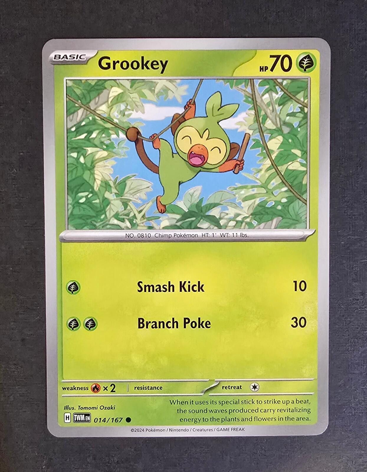 Pokemon Grookey Pokémon Trading Card Twilight Masquerade Size ONE SIZE - 1 Thumbnail