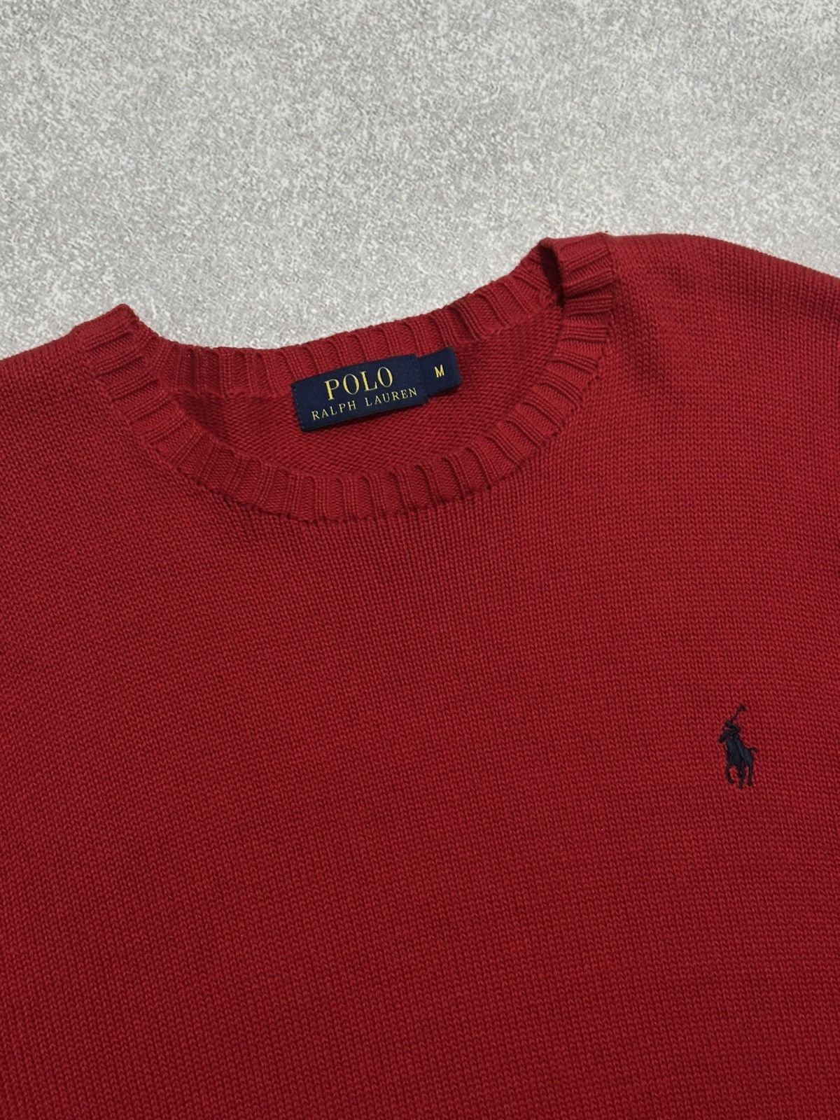 Polo Ralph Lauren × Vintage Polo Ralph Lauren 100% Cotton Basic Red Sweater Crewneck Size US M / EU 48-50 / 2 - 4 Thumbnail