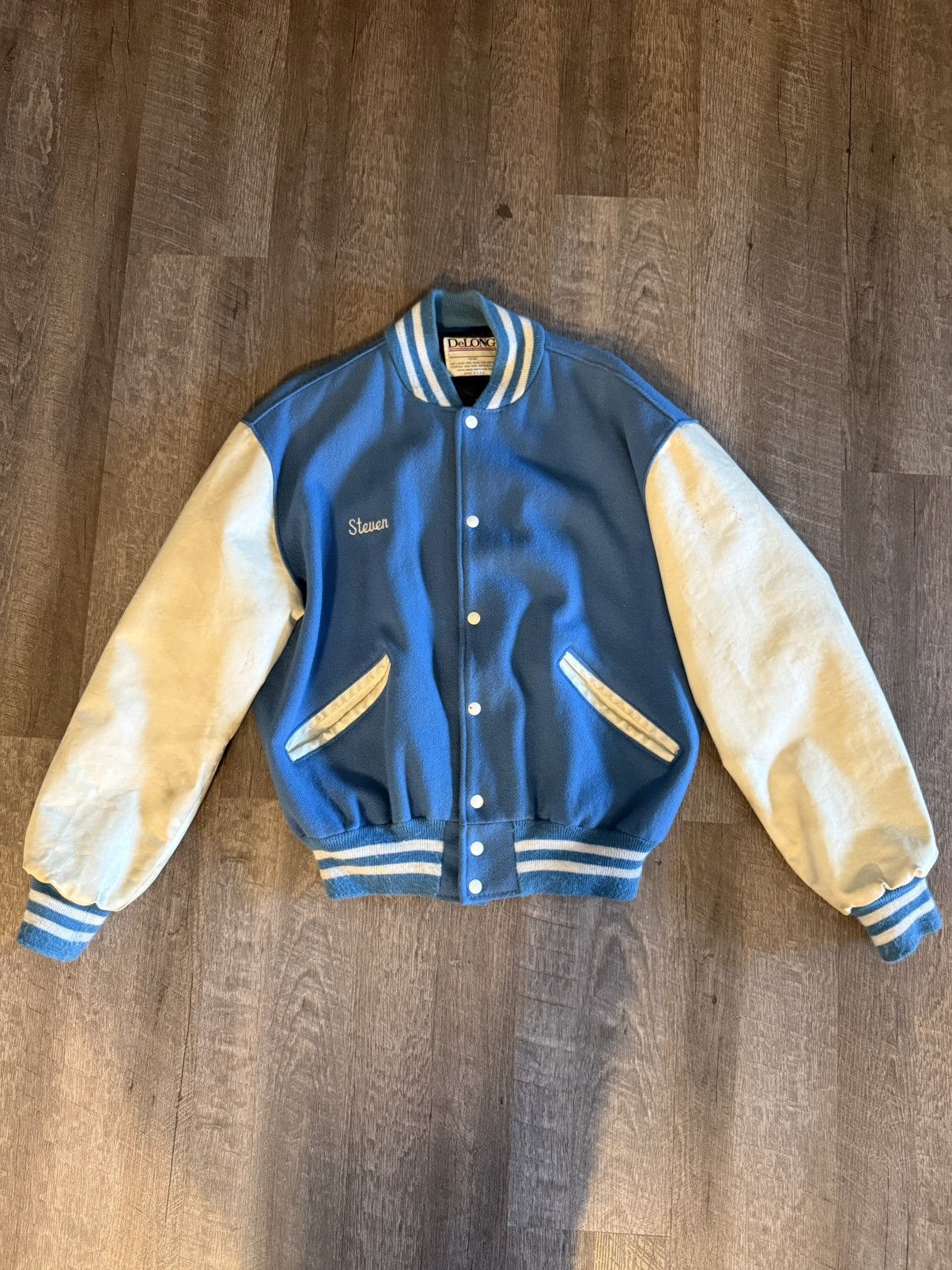 Vintage Vintage Tarheel Blue Varsity Letterman Jacket Size US L / EU 52-54 / 3 - 1 Thumbnail