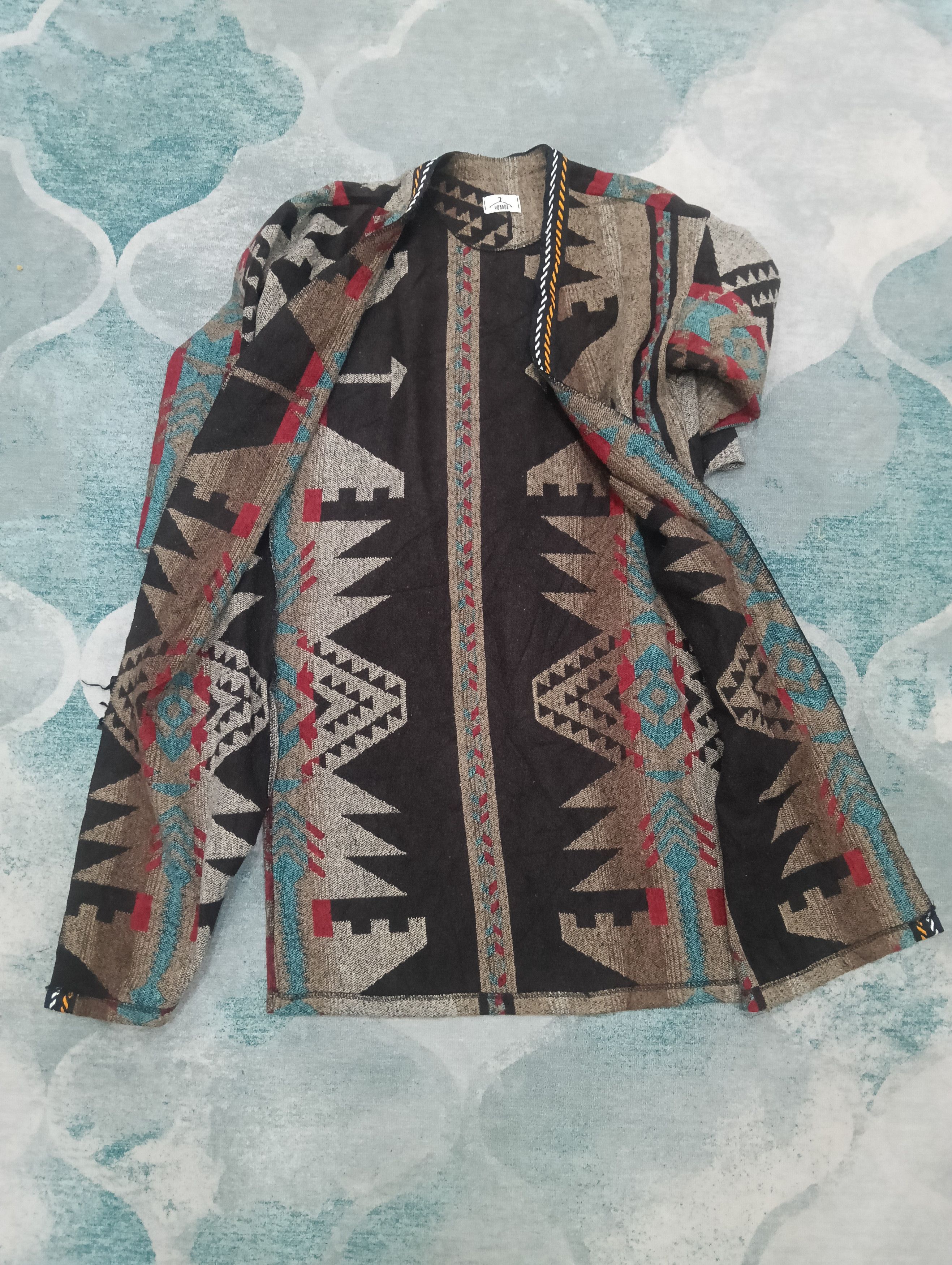 Japanese Brand × Vintage Yunduo Kimono Like Cardigan 2 Pocket With Colourful Colour Size US L / EU 52-54 / 3 - 4 Thumbnail