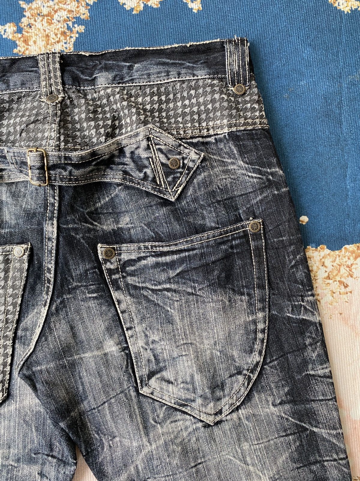 If Six Was Nine × Japanese Brand × Tornado Mart 2000s - Salty Dog Claws Mark Buckle Back Flare Denim Size US 32 / EU 48 - 16 Thumbnail