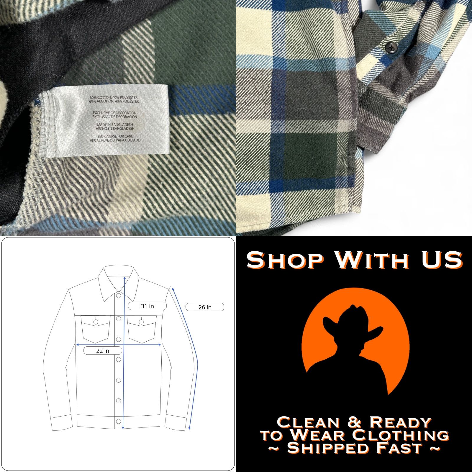 Orvis Orvis Jacket Shirt Mens MEDIUM White Plaid Flannel Cotton Heavyweight Pockets Casual, Travel Size US M / EU 48-50 / 2 - 8 Thumbnail