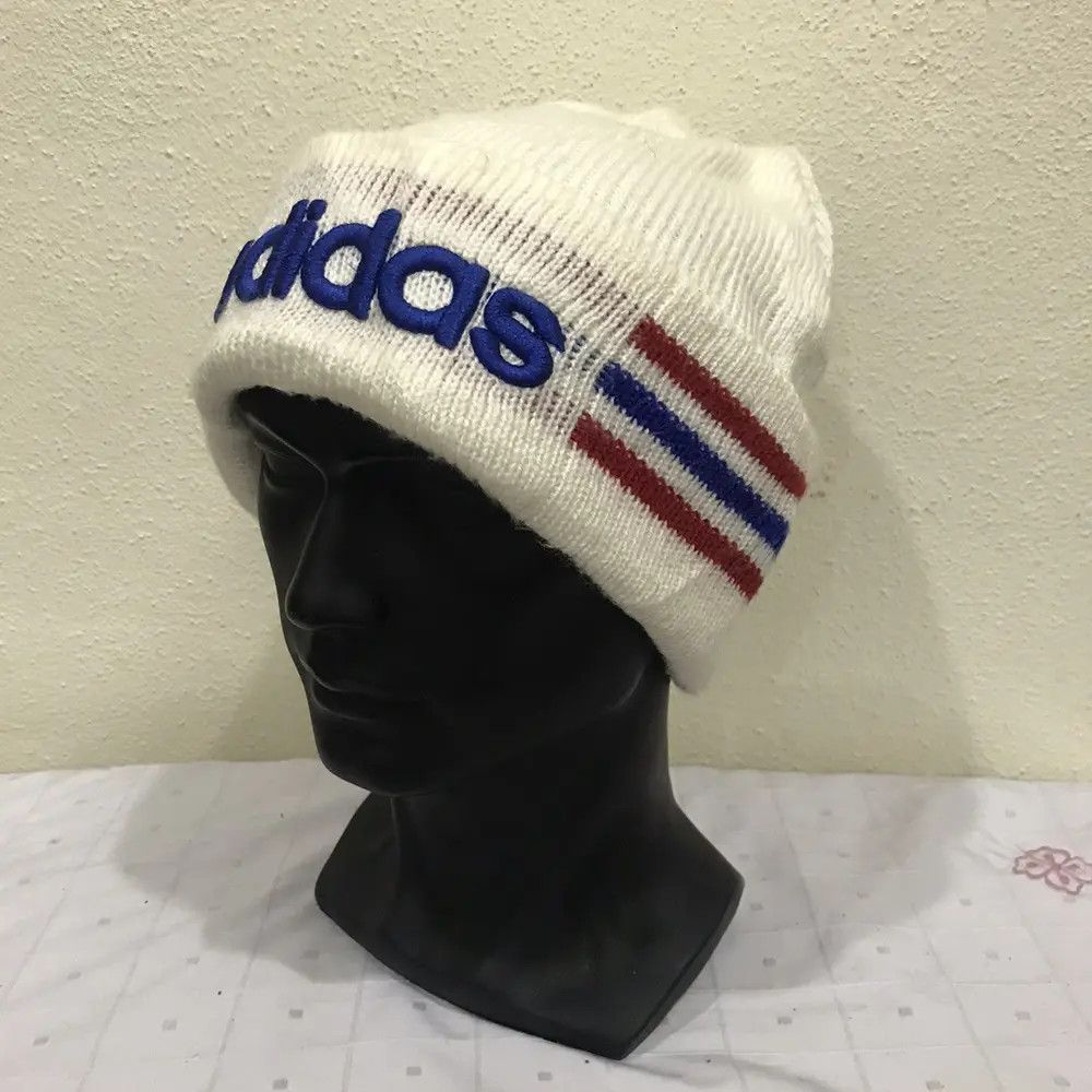 Adidas × Vintage Adidas Spellout Beanie Hat Size ONE SIZE - 2 Thumbnail