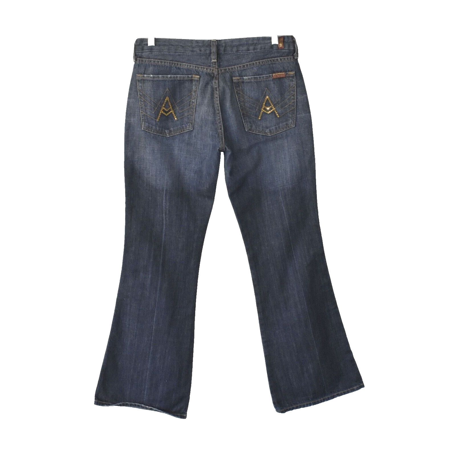 7 For All Mankind Vintage SEVEN FOR ALL MANKIND Crystal A Pocket Flare Jean 30 Size 30" / US 8 / IT 44 - 3 Thumbnail