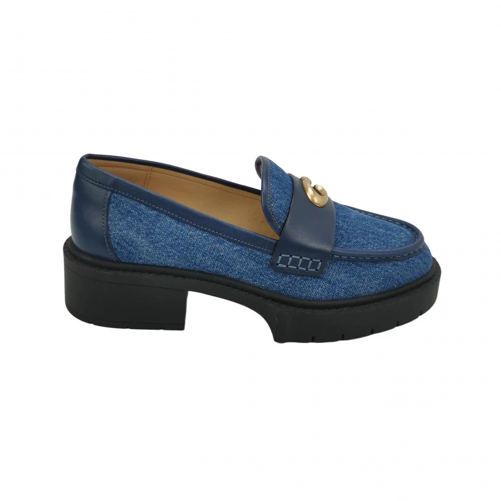 Coach Coach Leah Leather Canvas C-Buckle Platform Heels Size US 4.5 / IT 34.5 - 1 Thumbnail