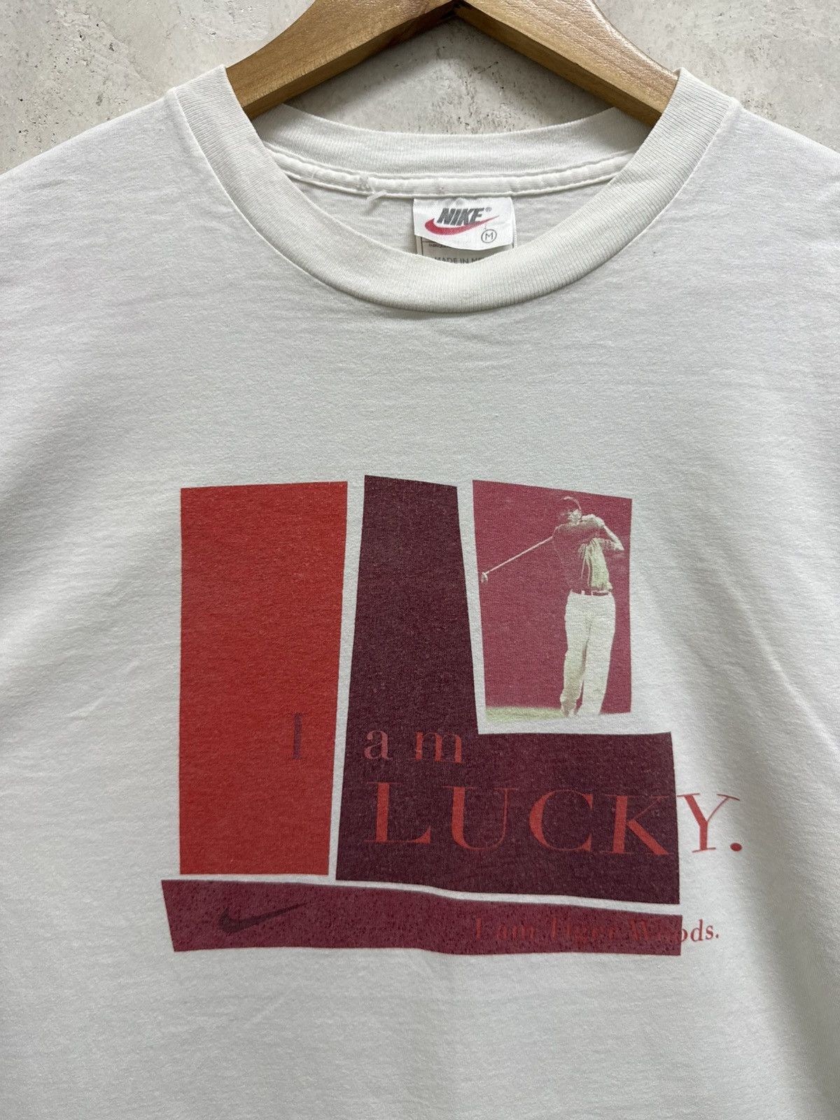 Nike Vintage 90s Nike Tiger Woods “I am Lucky” t shirt Size US M / EU 48-50 / 2 - 3 Thumbnail