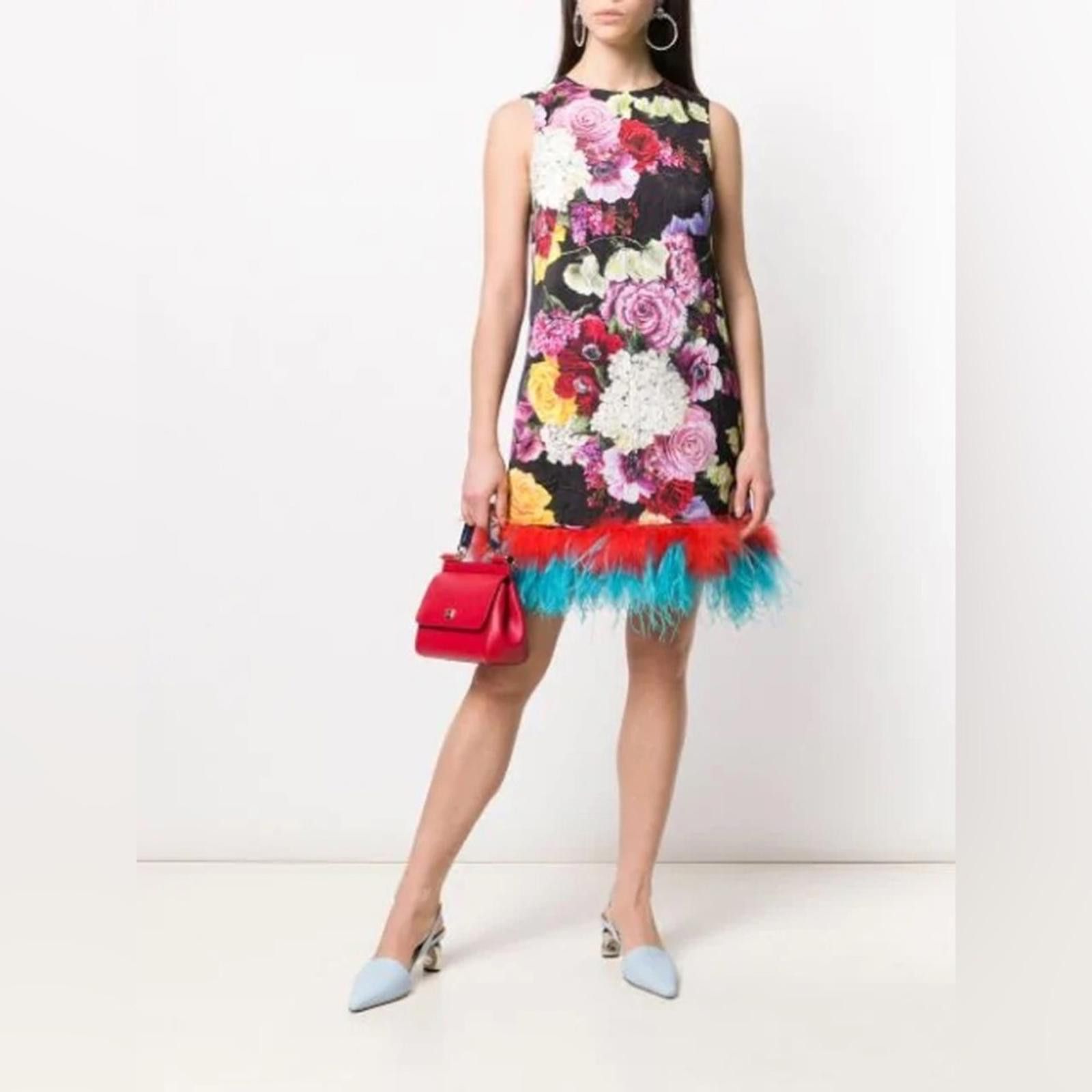 Dolce & Gabbana RARE🩵 Dolce & Gabbana Dress In Printed Brocade​​​ Size XS / US 0-2 / IT 36-38 - 9 Thumbnail