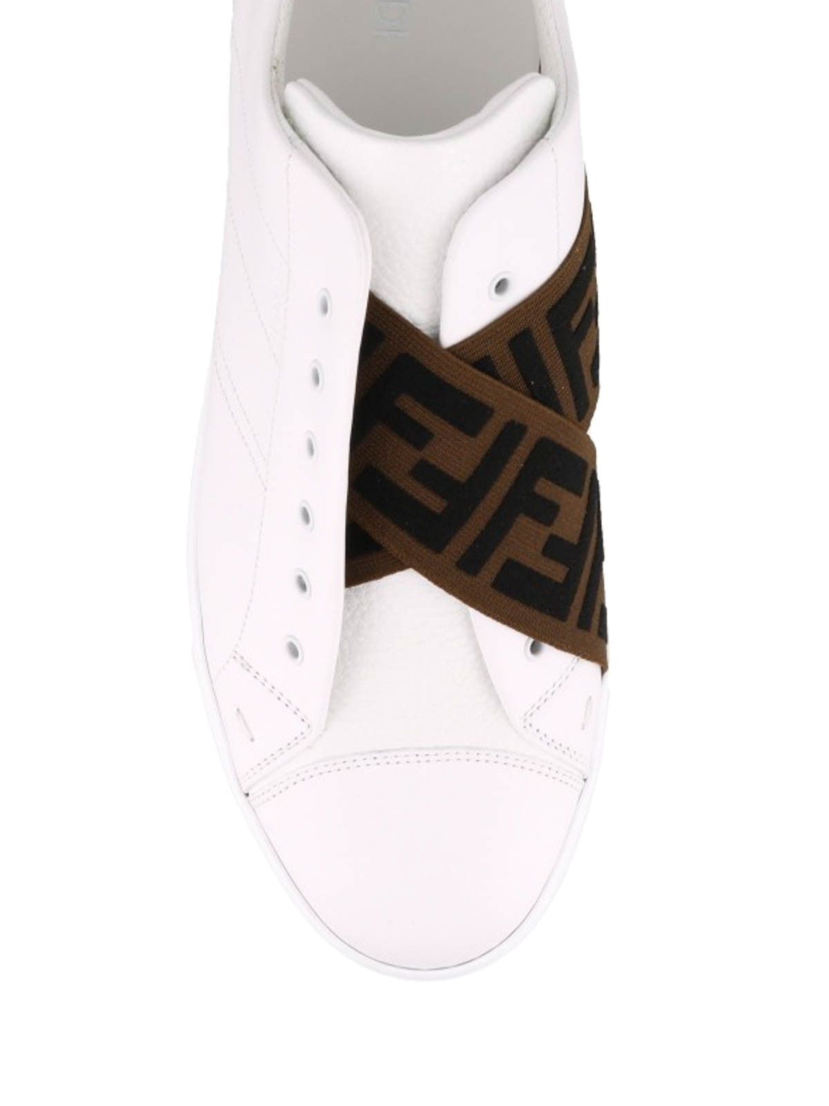 Fendi o1s1wg111224 Crossover Band Leather Sneakers Size US 12 / IT 42 - 3 Thumbnail