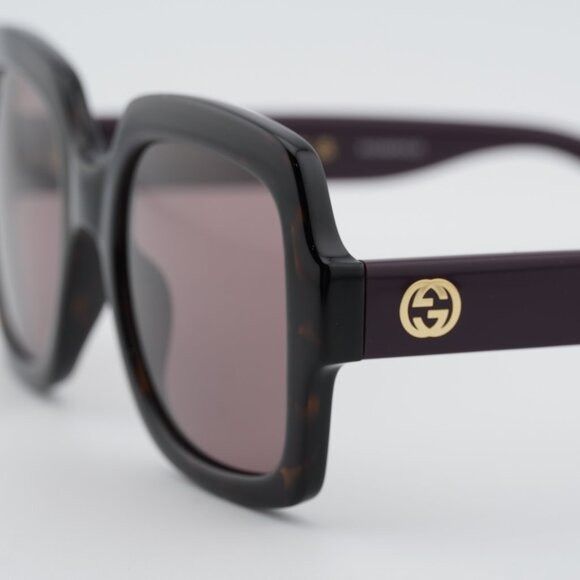 Gucci Gucci GG1337S 009 Sunglasses Havana Square Frame Size ONE SIZE - 7 Thumbnail