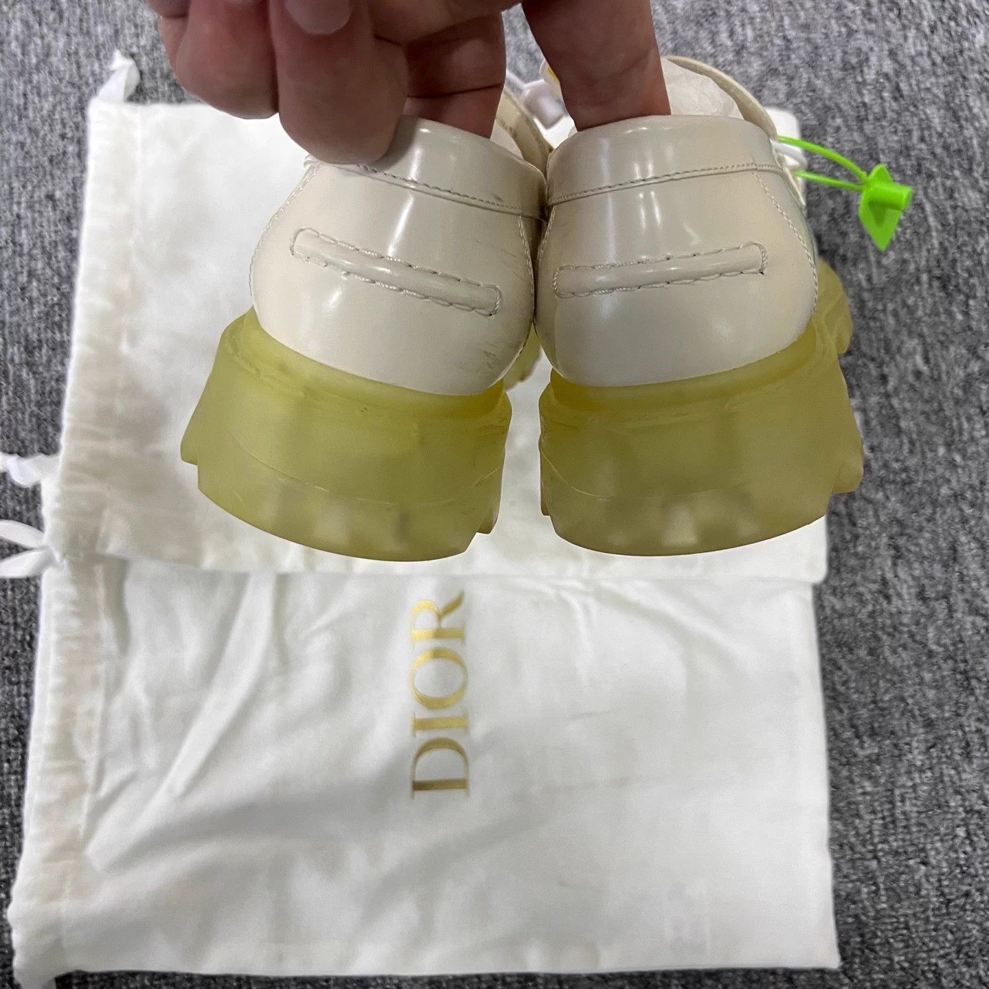 Dior DiorSloganLogoWhite&GoldCrystalSoleLoafer37.598New Size US 7 / IT 37 - 5 Thumbnail