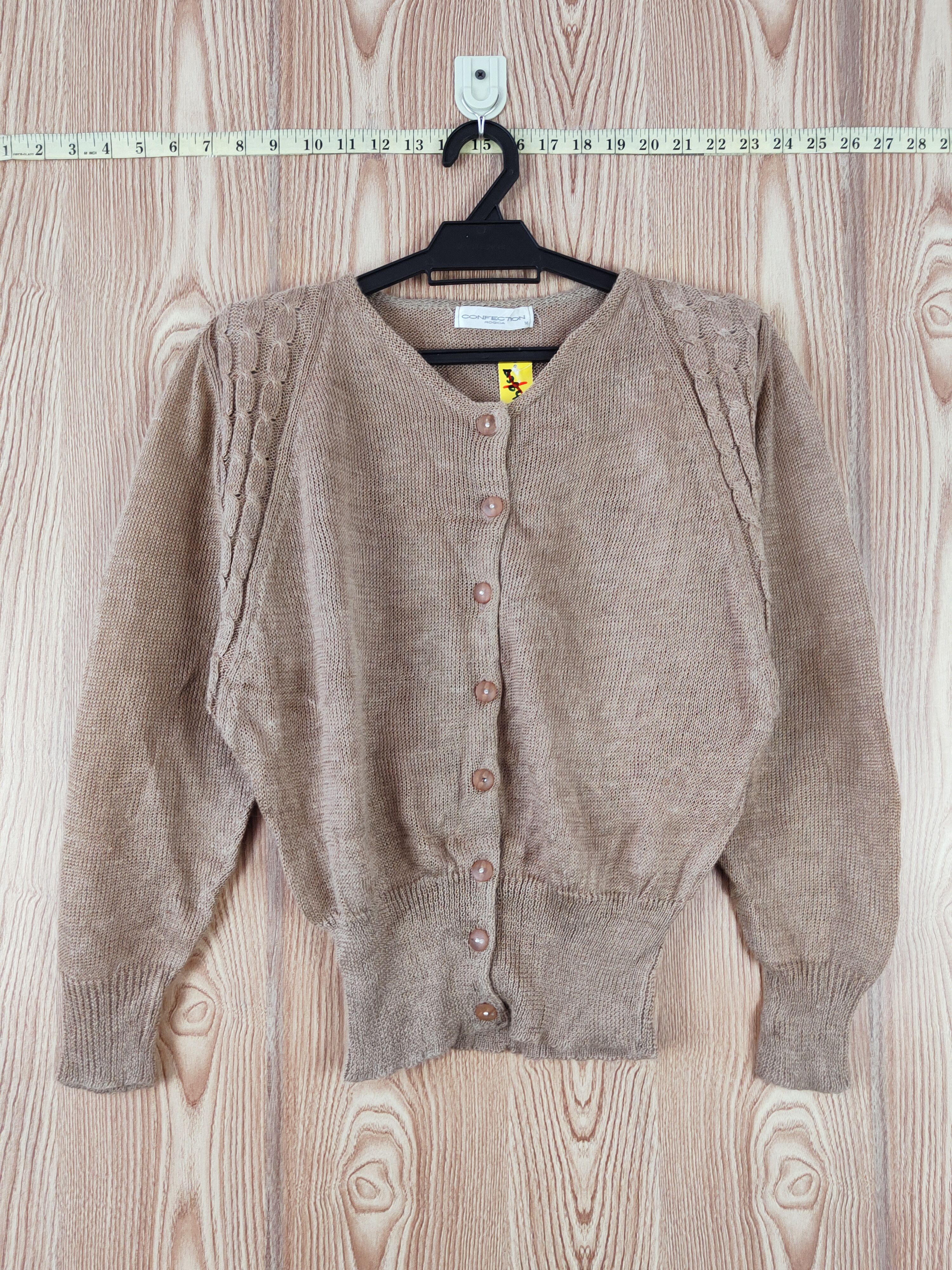Homespun Knitwear Confection Rogica Brown Knitwear Crop Top Cardigan #W822 Size M / US 6-8 / IT 42-44 - 1 Thumbnail
