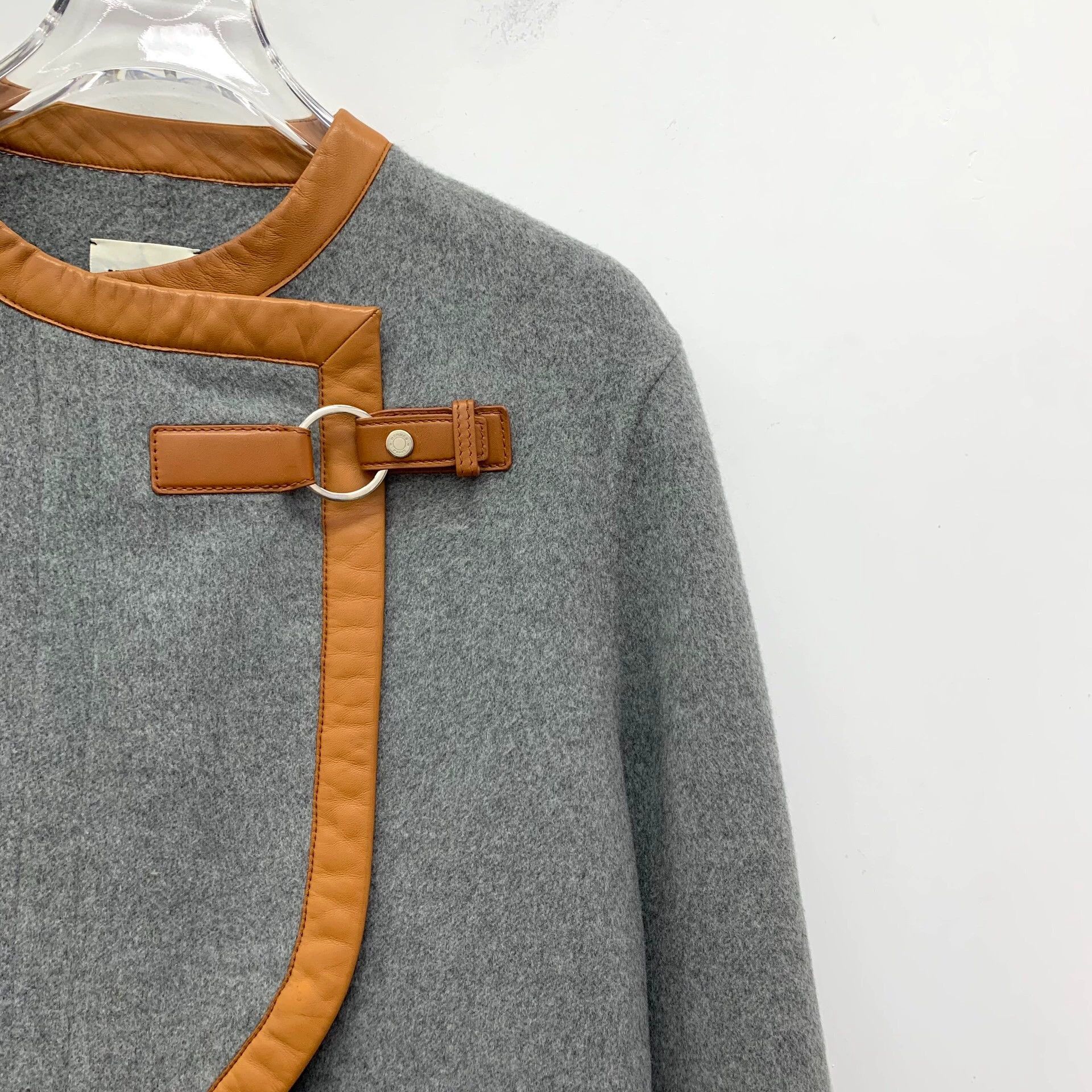 Hermes KW0161 Hermes Grey Cashmere Long-Sleeved Belted Coat Size US XS / EU 42 / 0 - 4 Thumbnail