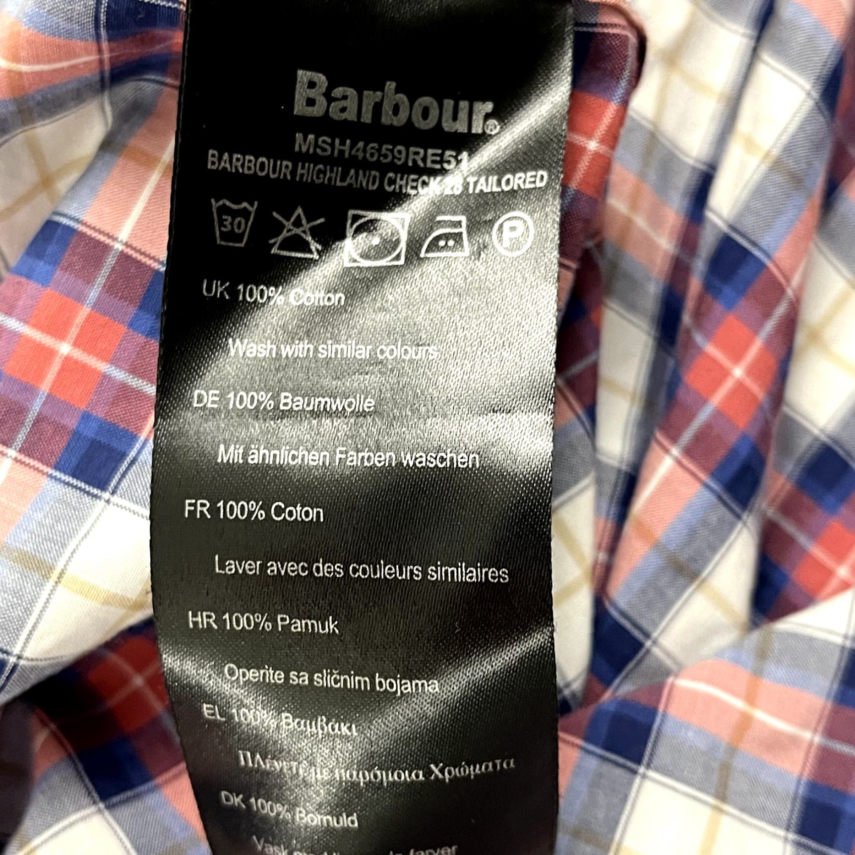 Barbour VINTAGEBARBOUR Shirt Mens Medium Highland Check Red White Blue Button Down Long Sleeve Size US M / EU 48-50 / 2 - 5 Thumbnail