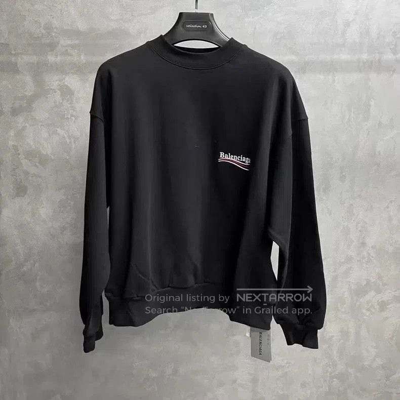 Balenciaga Balenciaga Black Logo Embroidered Sweatshirt. Size US XS / EU 42 / 0 - 1 Thumbnail