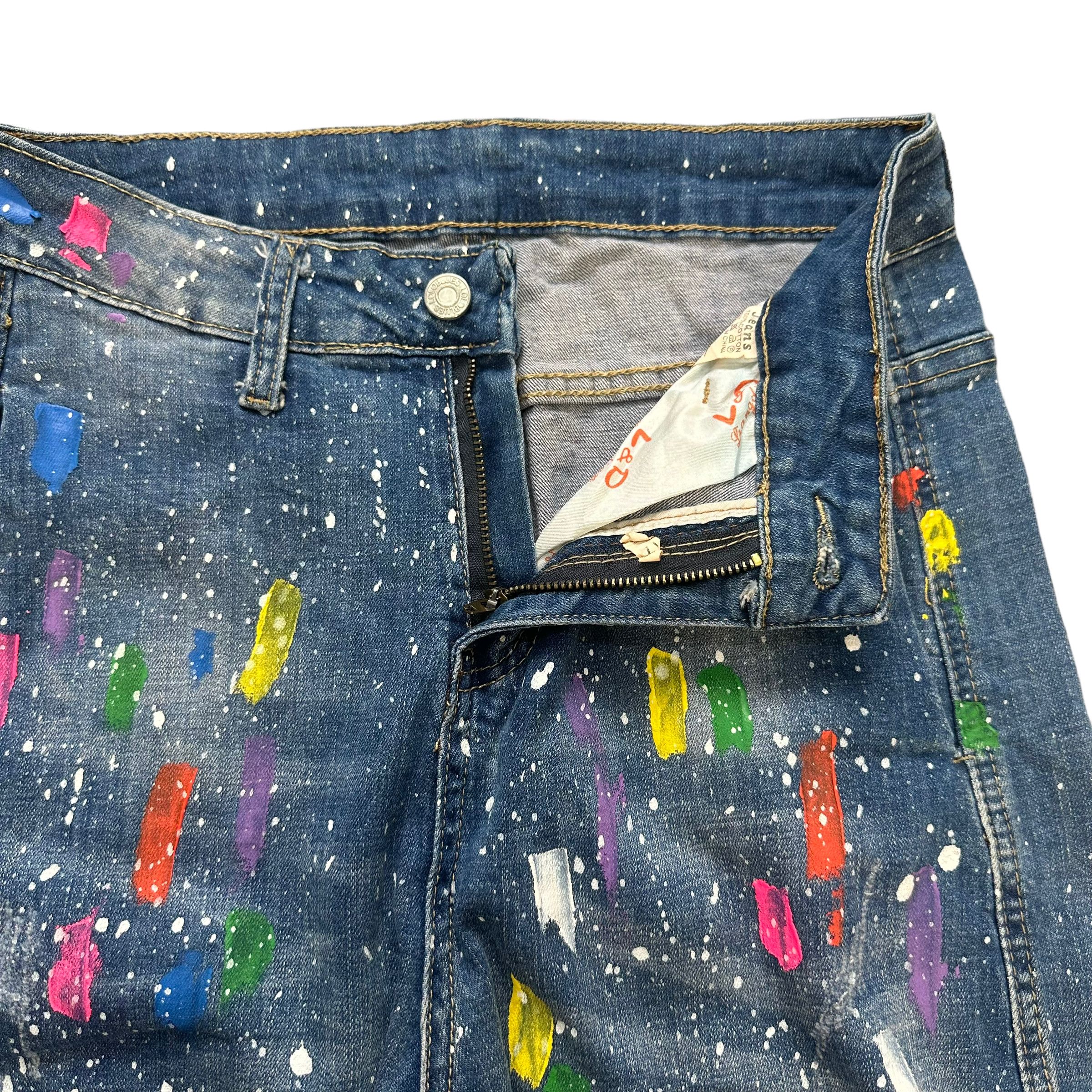 Japanese Brand LIANG DIAN PAINT SPLATTER BALLOON JEANS #8638-018 Size 28" / US 6 / IT 42 - 3 Thumbnail