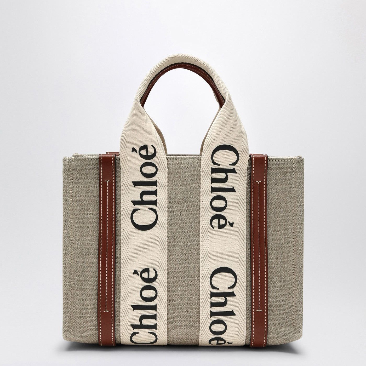 Chloe Chloe Woody Little Bag In Beige Canvas Size ONE SIZE - 1 Thumbnail