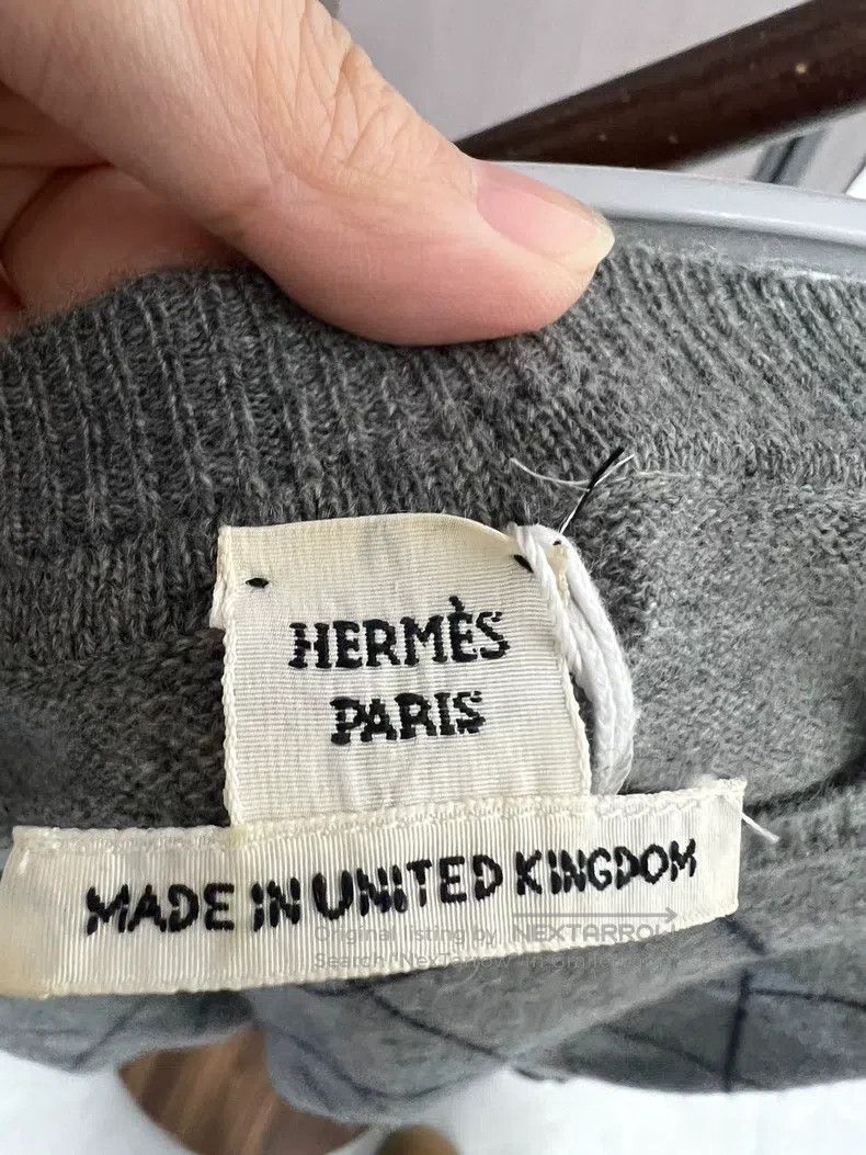 Hermes Hermes Gray diamond pattern cashmere sweater Size XS / US 0-2 / IT 36-38 - 3 Thumbnail