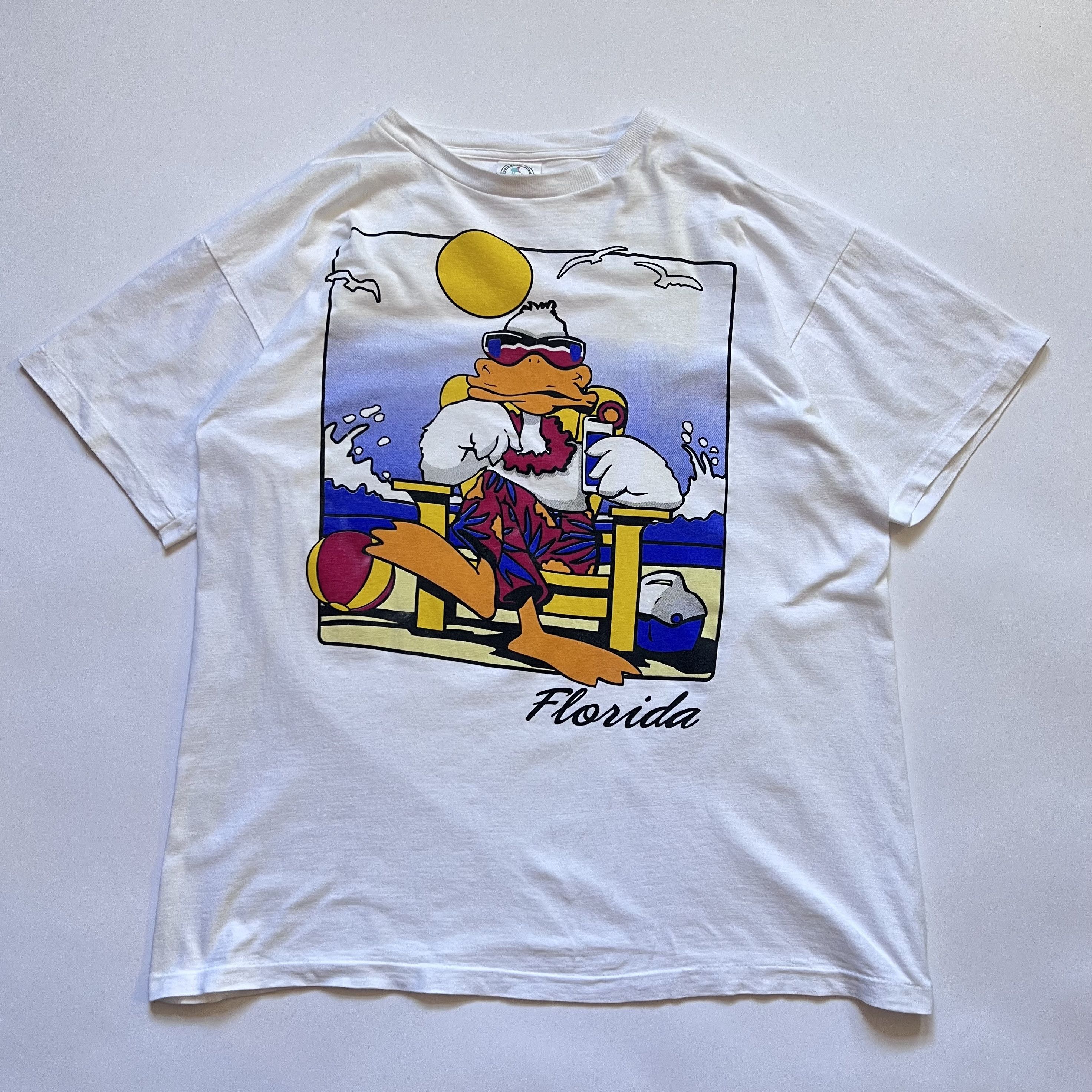 Vintage Vintage 80s Florida Party Duck T-Shirt Single Stitch Size US XL / EU 56 / 4 - 1 Thumbnail