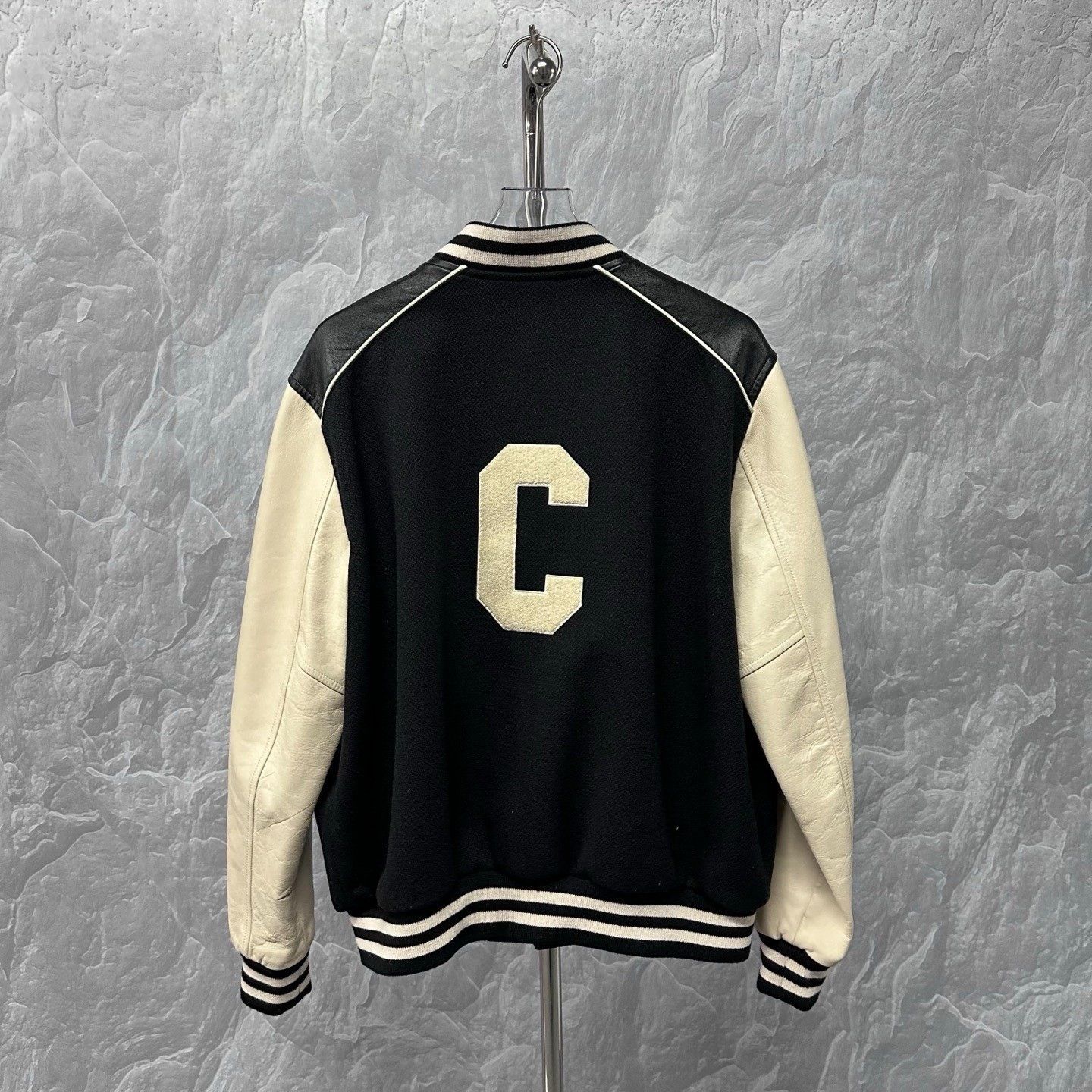 Celine Celine Letter Logo Patchwork Baseball Jacket Size US L / EU 52-54 / 3 - 4 Thumbnail