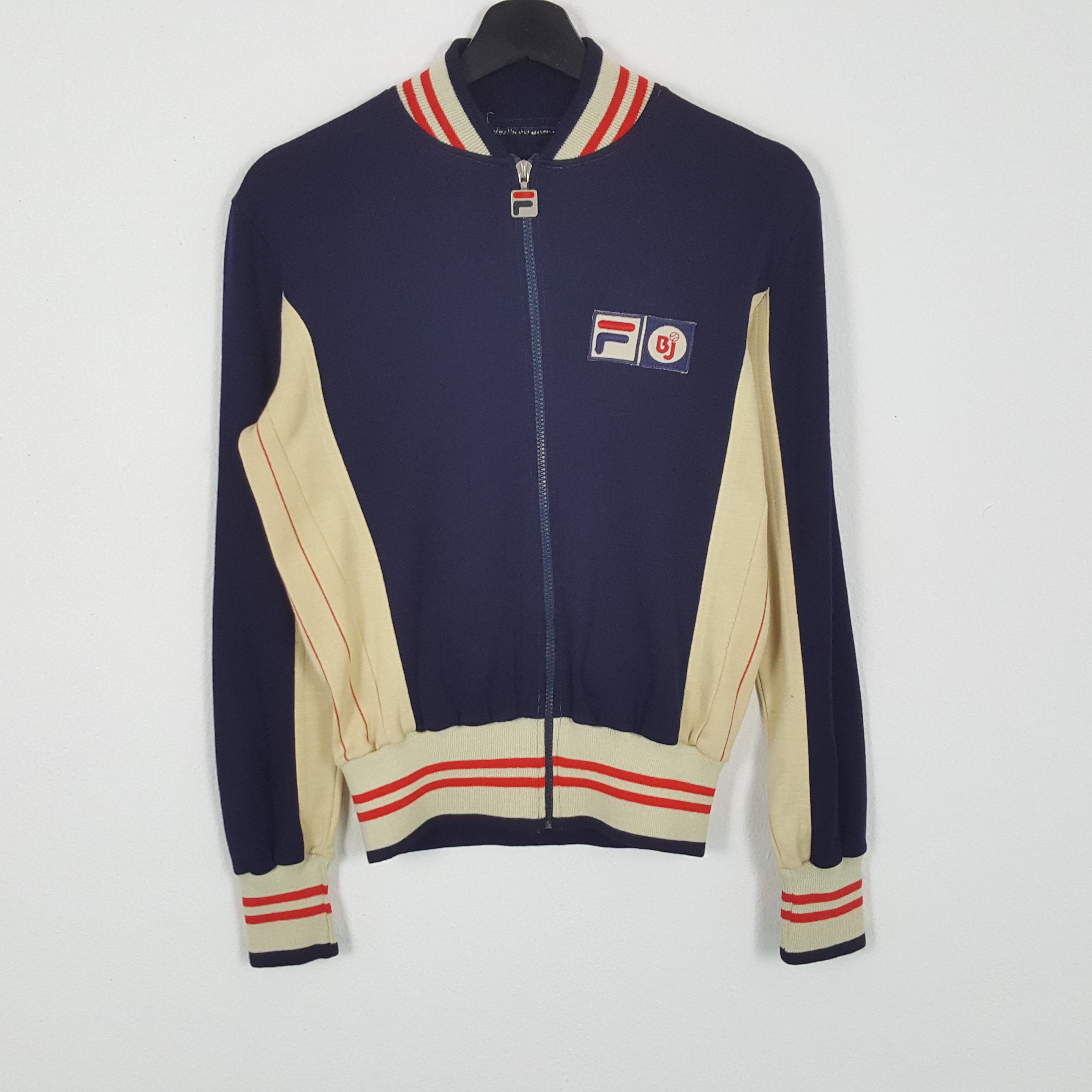 image of Fila Bjorn Tennis Player Casual Style Sweater in Blue Black, Men's (Size Small)