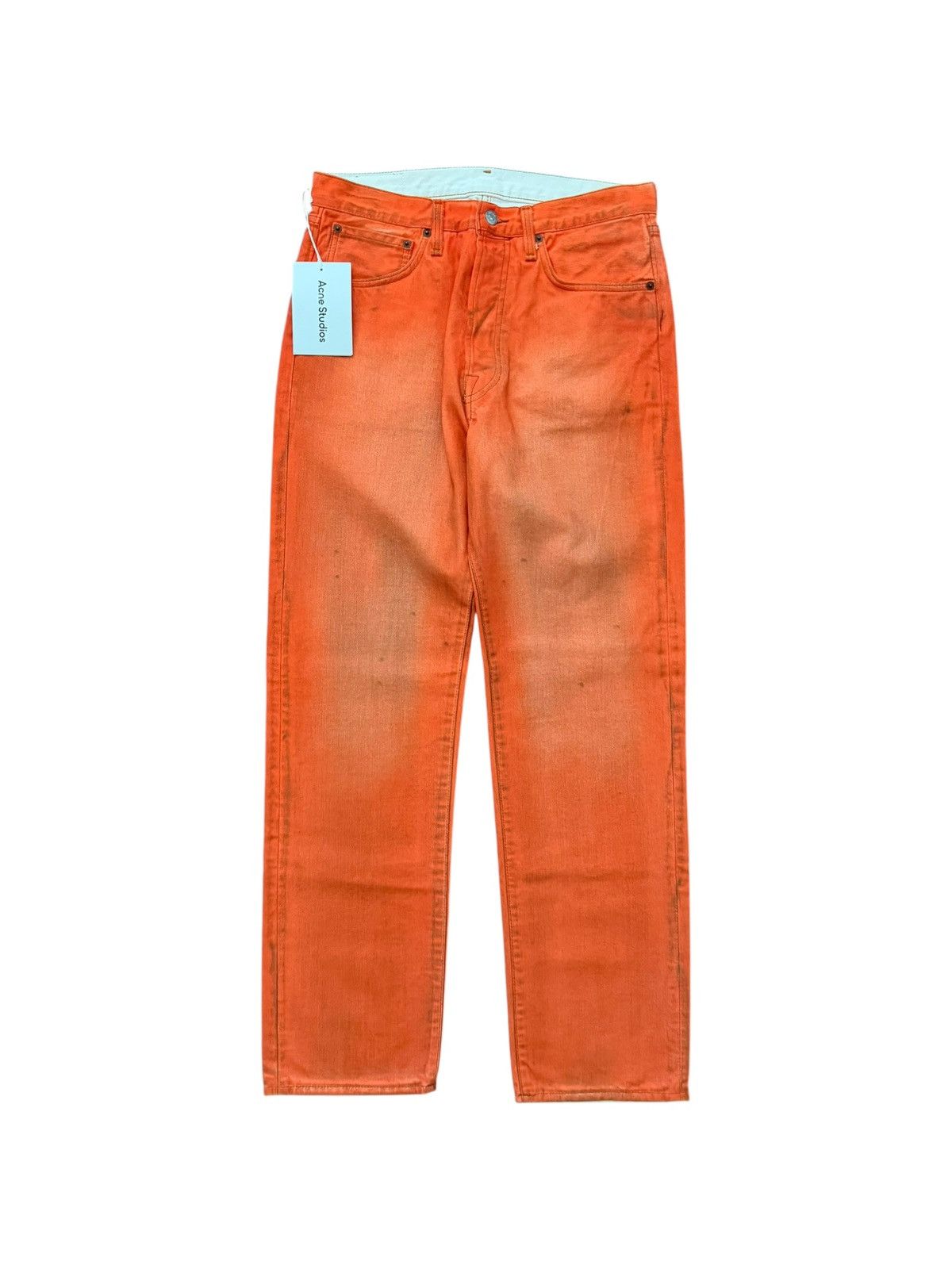 Acne Studios Acne Studios 2003 Traffic Orange Relaxed Fit Jeans Size US 29 - 1 Thumbnail