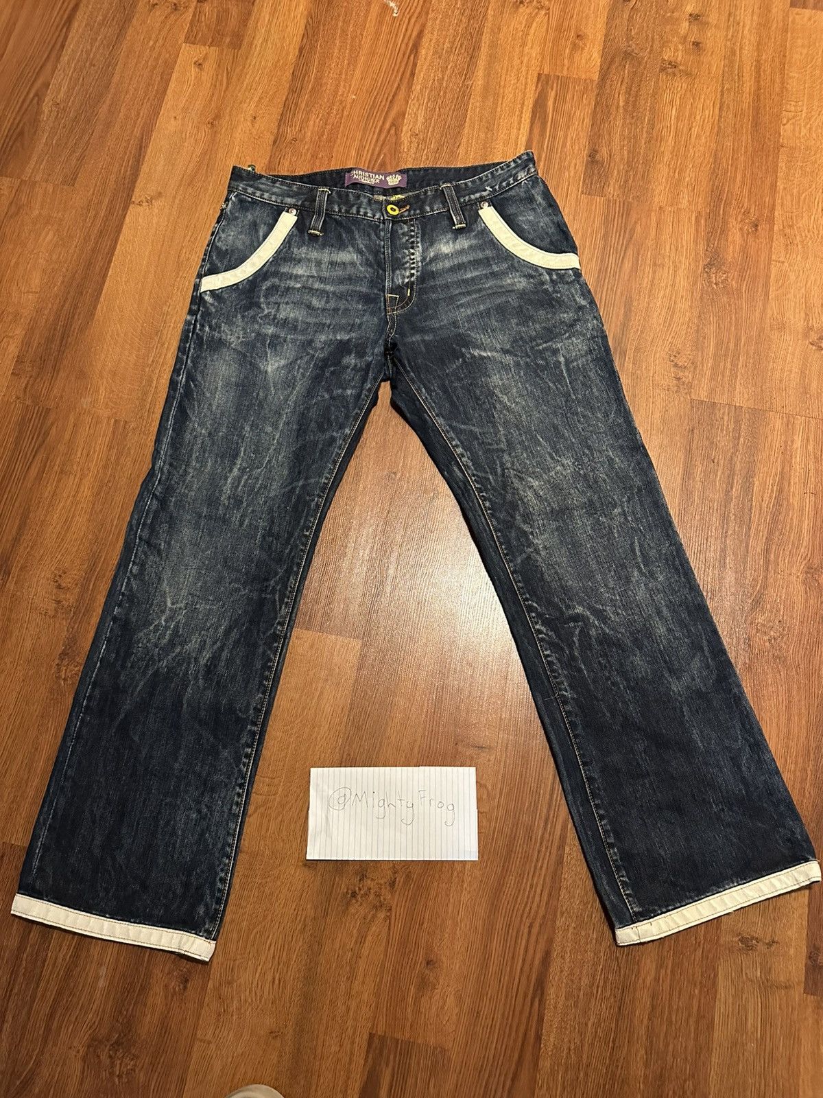 Christian Audigier × Ed Hardy × Vintage Christian Audiger Dagger Jeans Embroidered Size US 36 / EU 52 - 3 Thumbnail