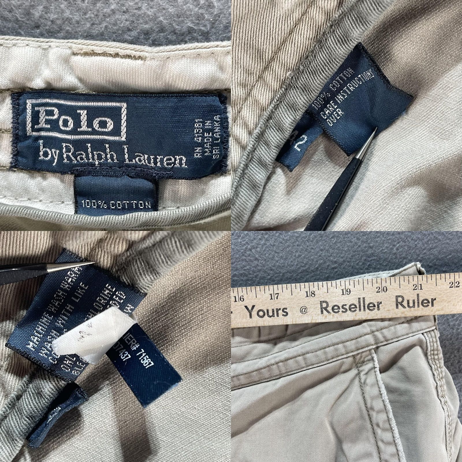 Polo Ralph Lauren Polo Ralph Lauren Cargo Shorts Mens Khaki Classic Chino Distressed Utility Size US XS / EU 42 / 0 - 8 Thumbnail