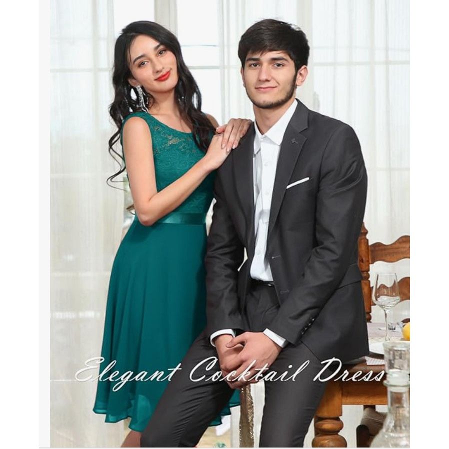 The Unbranded Brand Women's 2XL Bell Sleeve Cocktail Modest Dress GREEN Size XXL / US 16-18 / IT 52-54 - 3 Thumbnail