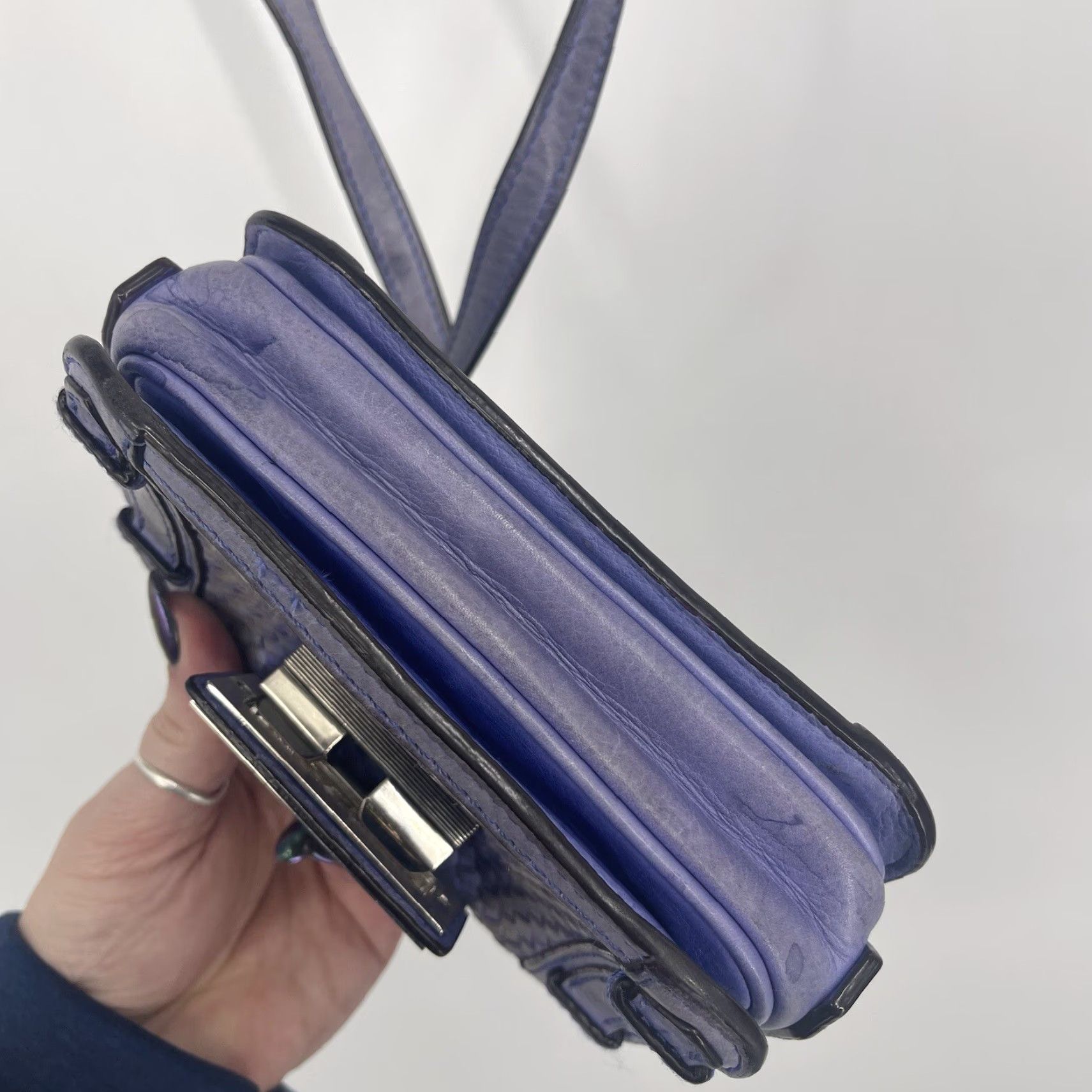 Rebecca Minkoff Rebecca Minkoff Mini Leather Crossbody Bag - Purple Woven, Casual Style, Women's Size ONE SIZE - 7 Thumbnail