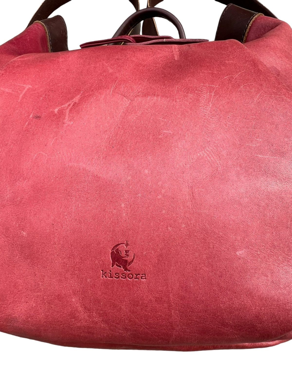 Leather Kissora Japan Scratches Patina Leather Mini Backpack Bag Size ONE SIZE - 7 Thumbnail