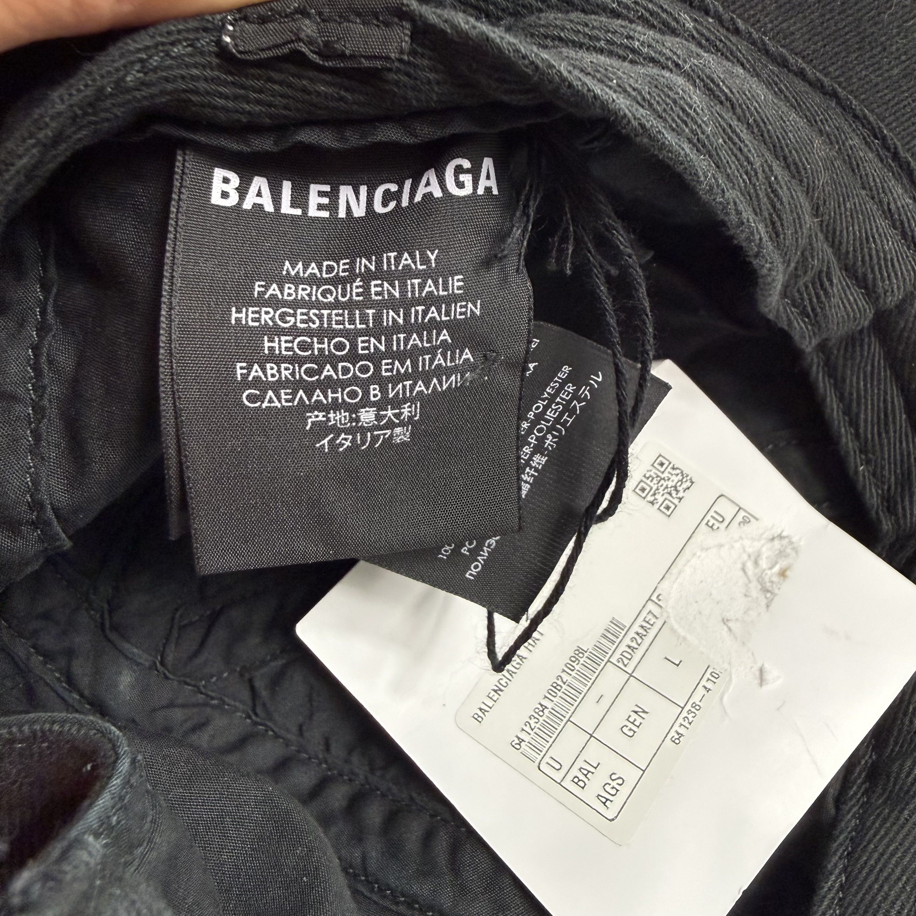 Balenciaga Balenciaga Languages Embroidered Black Cotton Baseball Cap Size ONE SIZE - 9 Thumbnail