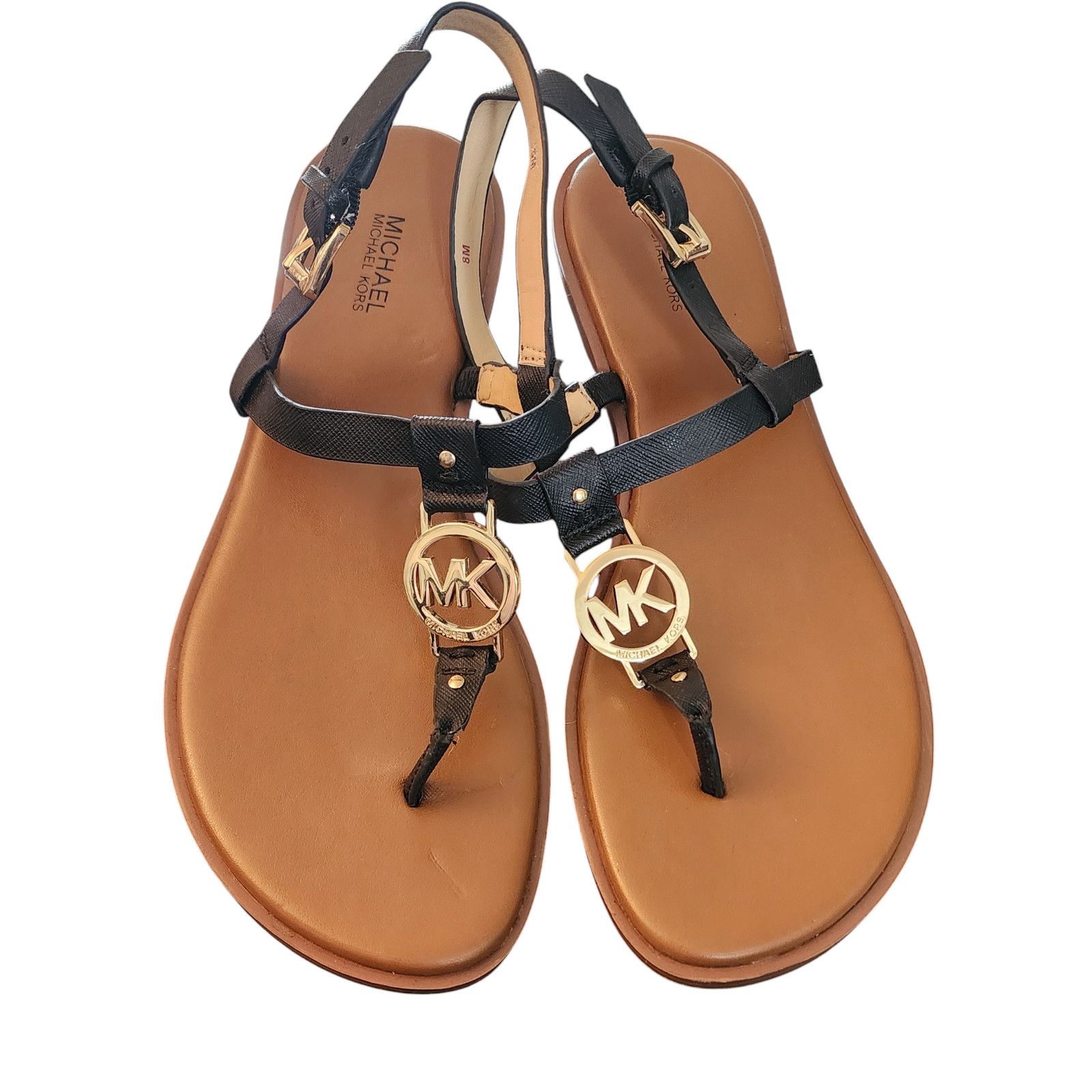 Michael Kors Michael Kors Casey black Leather Sandal 8 Med Size US 8 / IT 38 - 1 Thumbnail