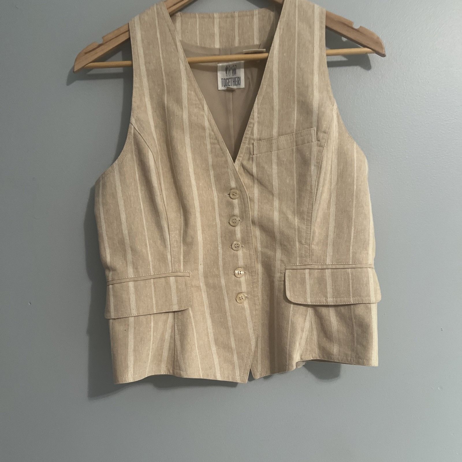 By Together Vintage TOGETHER S8 blazer And S6 Vest. Exc. Cond. Ramie/co Size M / US 6-8 / IT 42-44 - 16 Thumbnail
