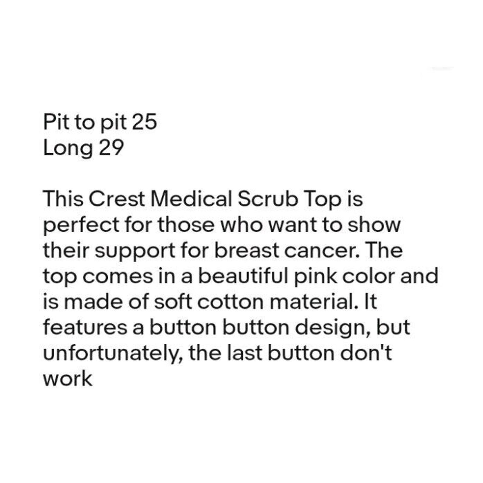Other Crest Medical Scrub Top Breast cancer Size L Size L / US 10 / IT 46 - 6 Thumbnail