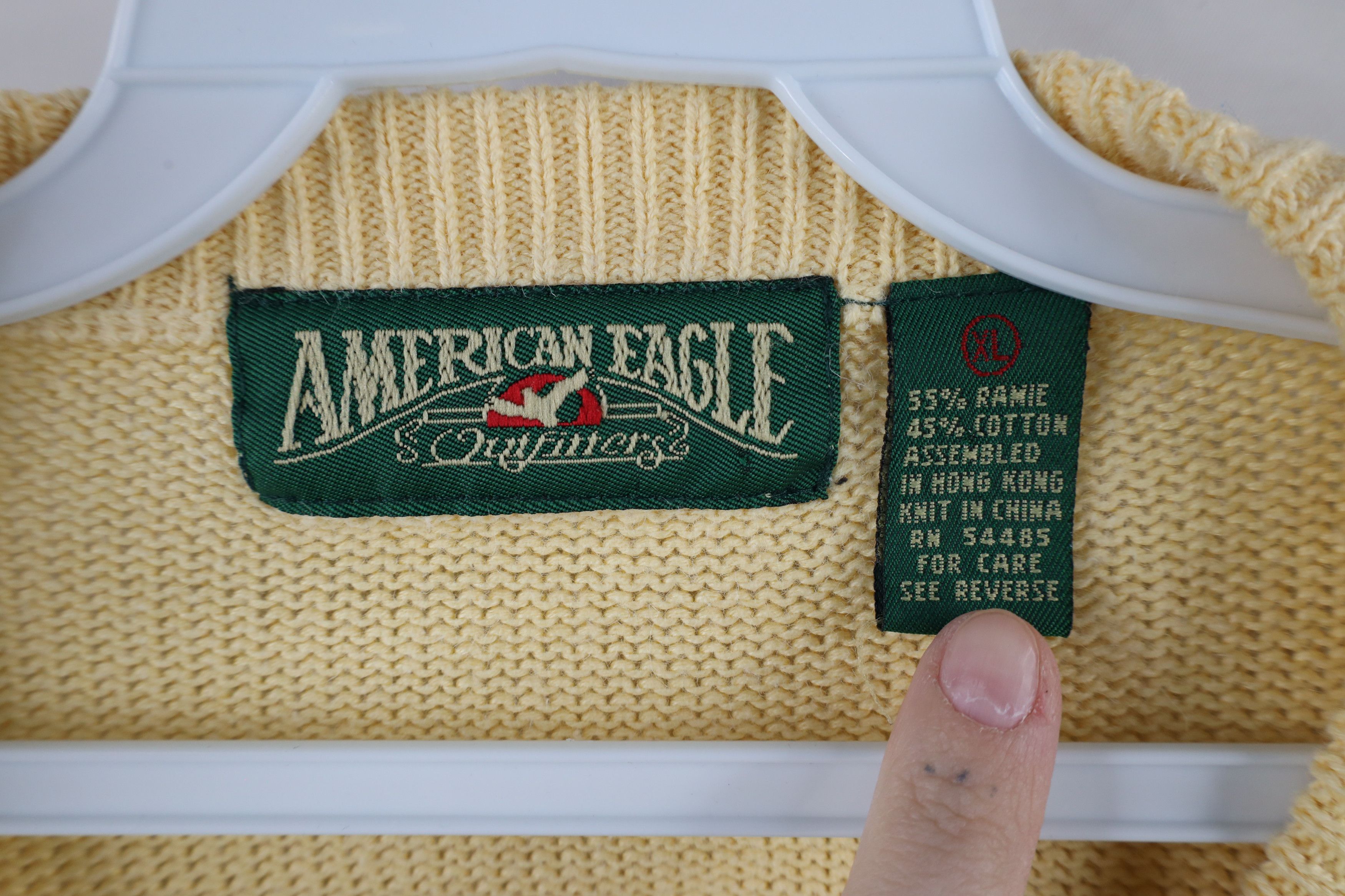 American Eagle Outfitters × Vintage Vintage 90s American Eagle Outfitters Blank Knit Sweater Size US XL / EU 56 / 4 - 5 Thumbnail