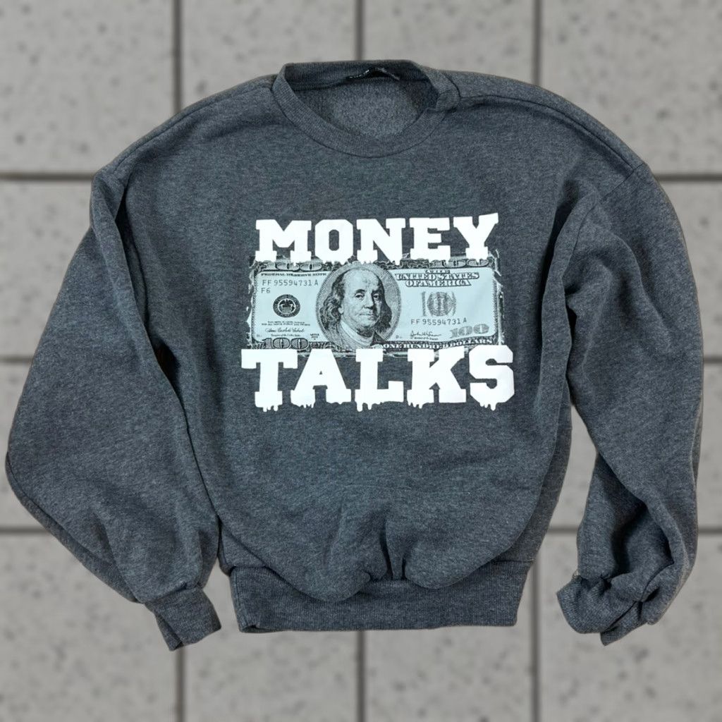 Shein Grays Shein Money Talks Sweatshirt XS Women Grey Pullover Activewear Sweatshirt Women XS Gray Money Talks Size XS / US 0-2 / IT 36-38 - 1 Thumbnail