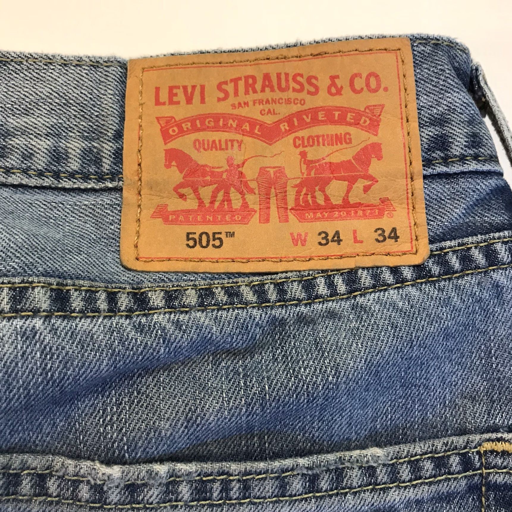 Levi's Levi's 505 Jeans Straight Regular 34 Medium Stonewash Blue Mens Size US 34 / EU 50 - 6 Thumbnail