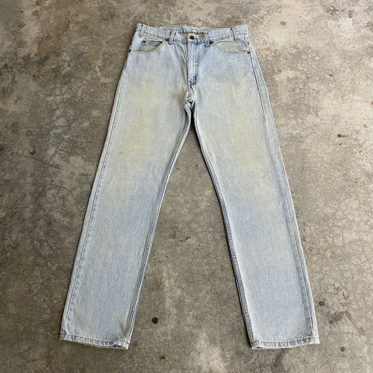 Levi's Vintage 1996 Levis 505 Orange Tab Light Blue Dirty Jeans Size US 34 / EU 50 - 1 Thumbnail