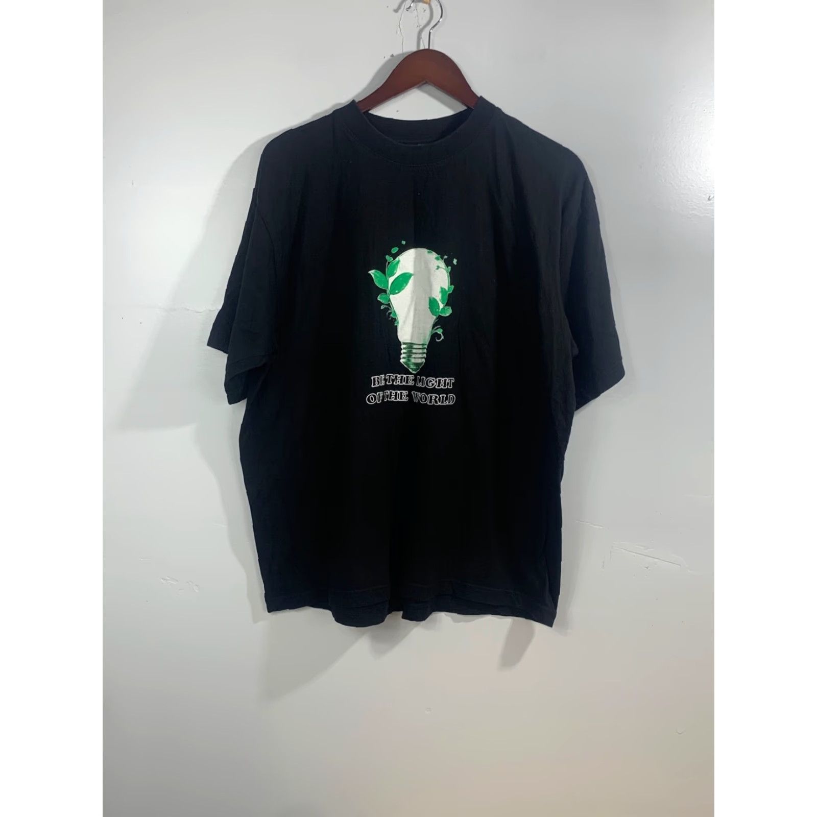 Vintage VINTAGE Be the Light of the World T Shirt Black XXL Unbranded Short Sleeve Graphic Tee 1990s Cotton Unisex Mens Womens Size US XXL / EU 58 / 5 - 3 Thumbnail
