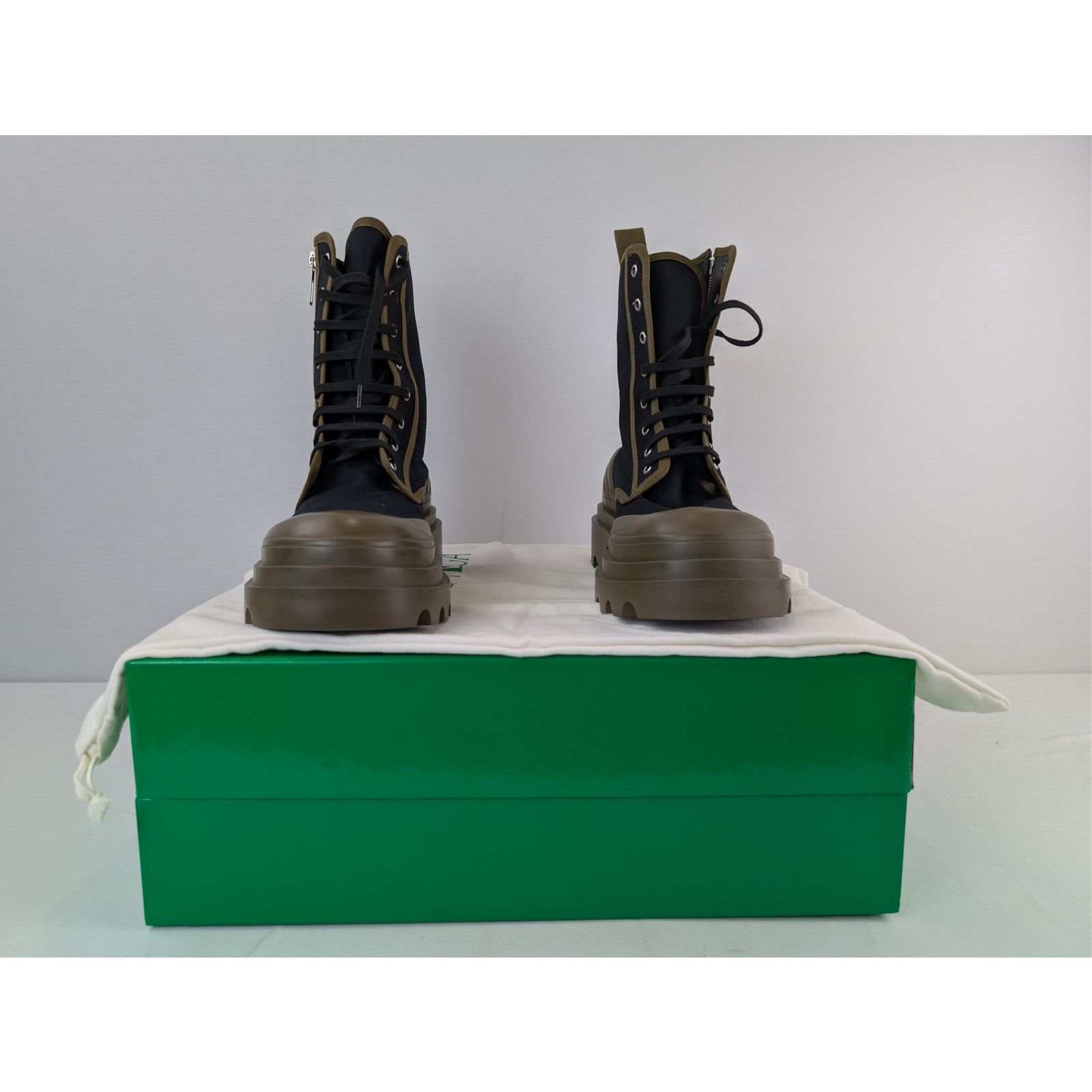 Bottega Veneta o1rshd1 Canvas Lace up Boots in Black Size US 10 / EU 43 - 15 Thumbnail