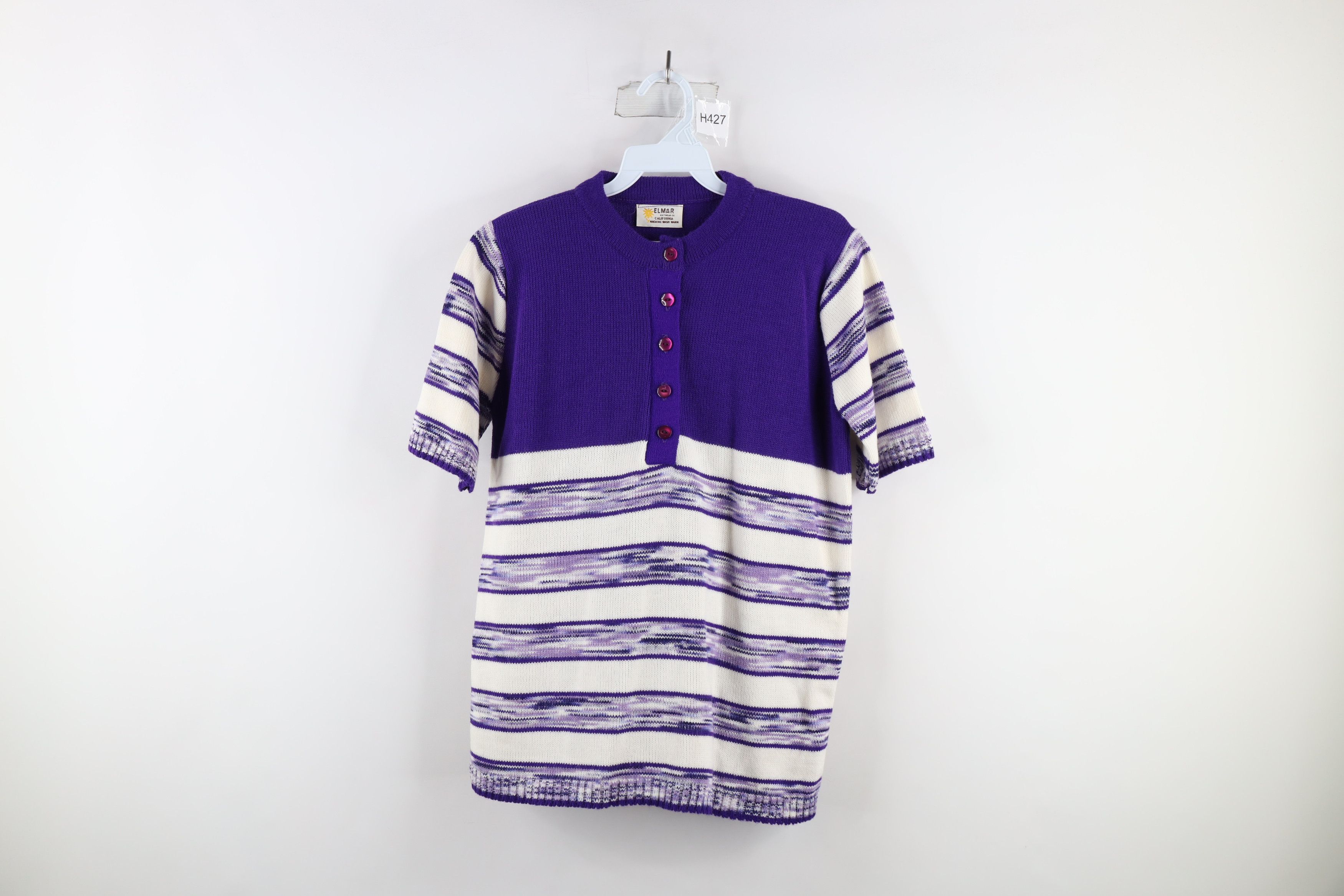 Vintage Vintage 50s 60s Streetwear Short Sleeve Henley Sweater USA Size M / US 6-8 / IT 42-44 - 1 Thumbnail