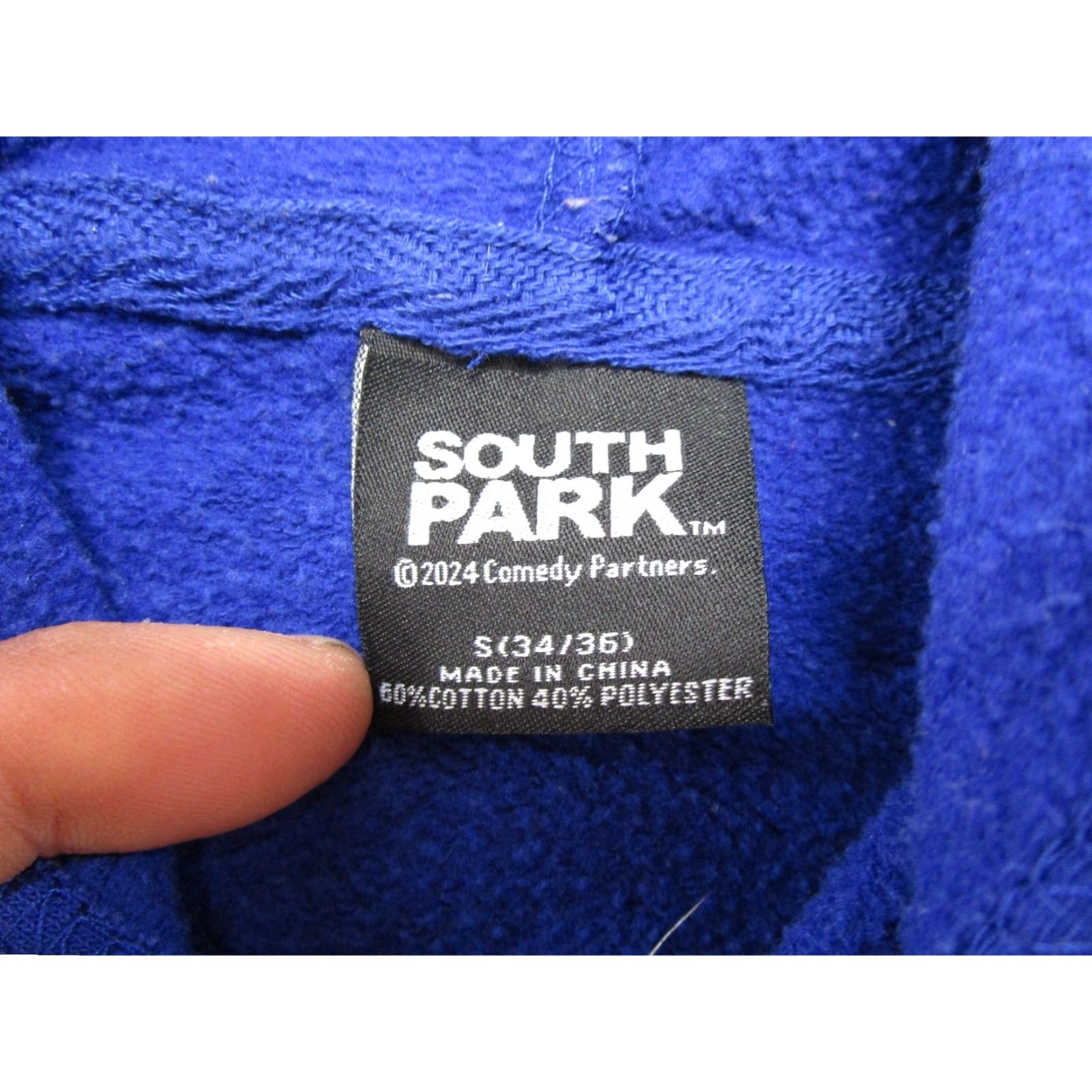 Vintage South Park Hoodie Size S Men Blue Graphic Print Front Back Design Lightning Racing Pullover Hooded Sweatshirt Size US S / EU 44-46 / 1 - 4 Thumbnail