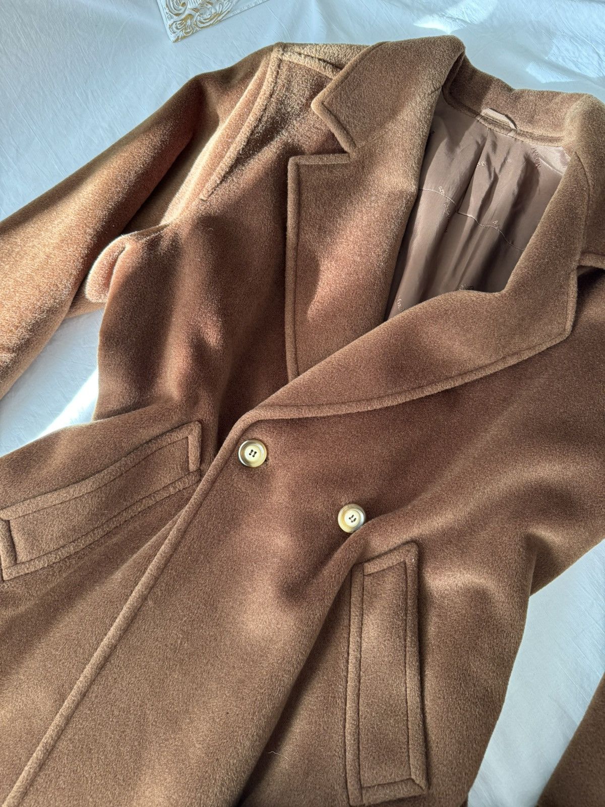 Max Mara Max Mara Brown Vintage Wool Coat Classic 40 L 8 Size L / US 10 / IT 46 - 8 Thumbnail