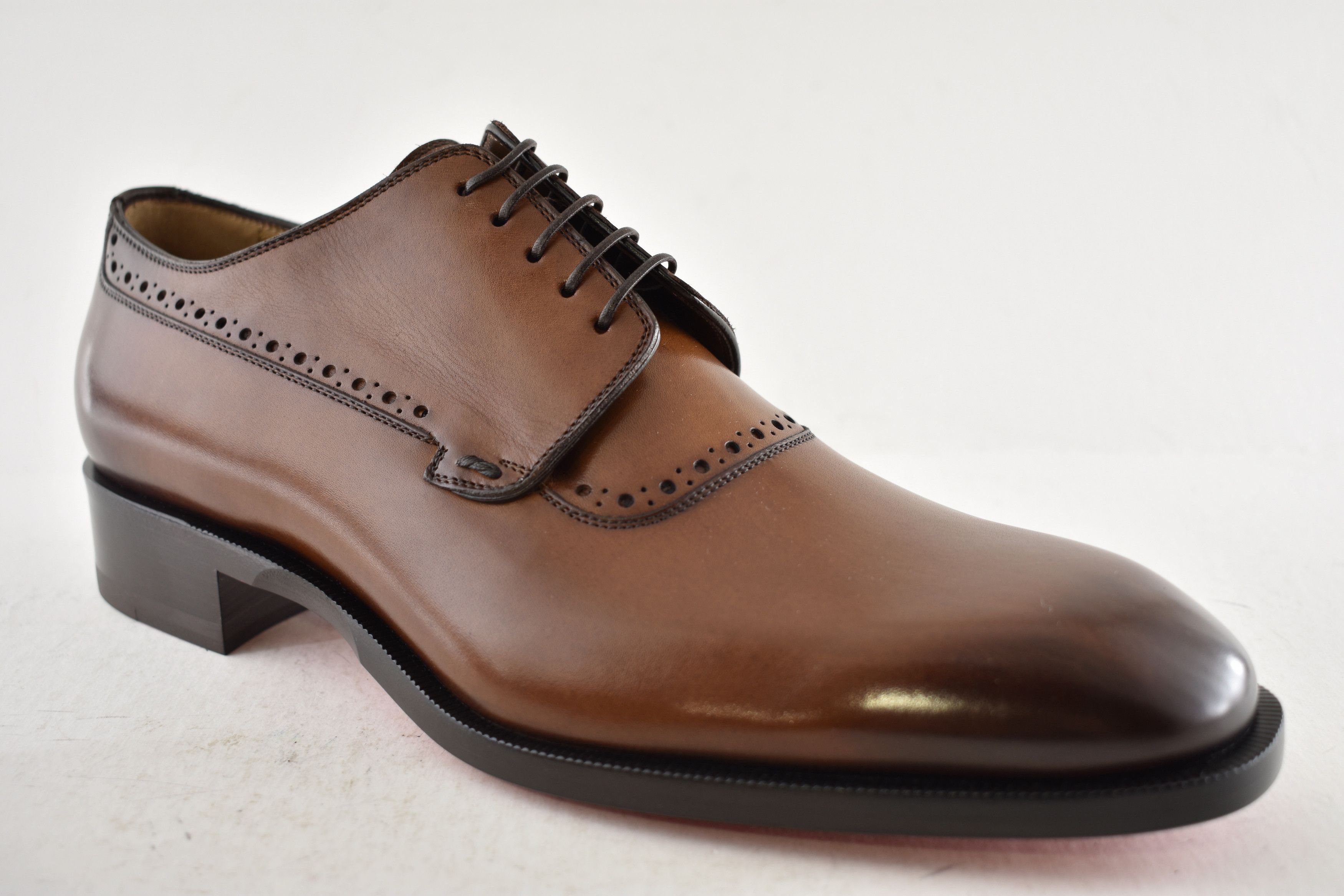 Christian Louboutin Sartoby Flat Brown Leather Dress Oxford Derby Loafer 45 12 Size US 12 / EU 45 - 6 Thumbnail