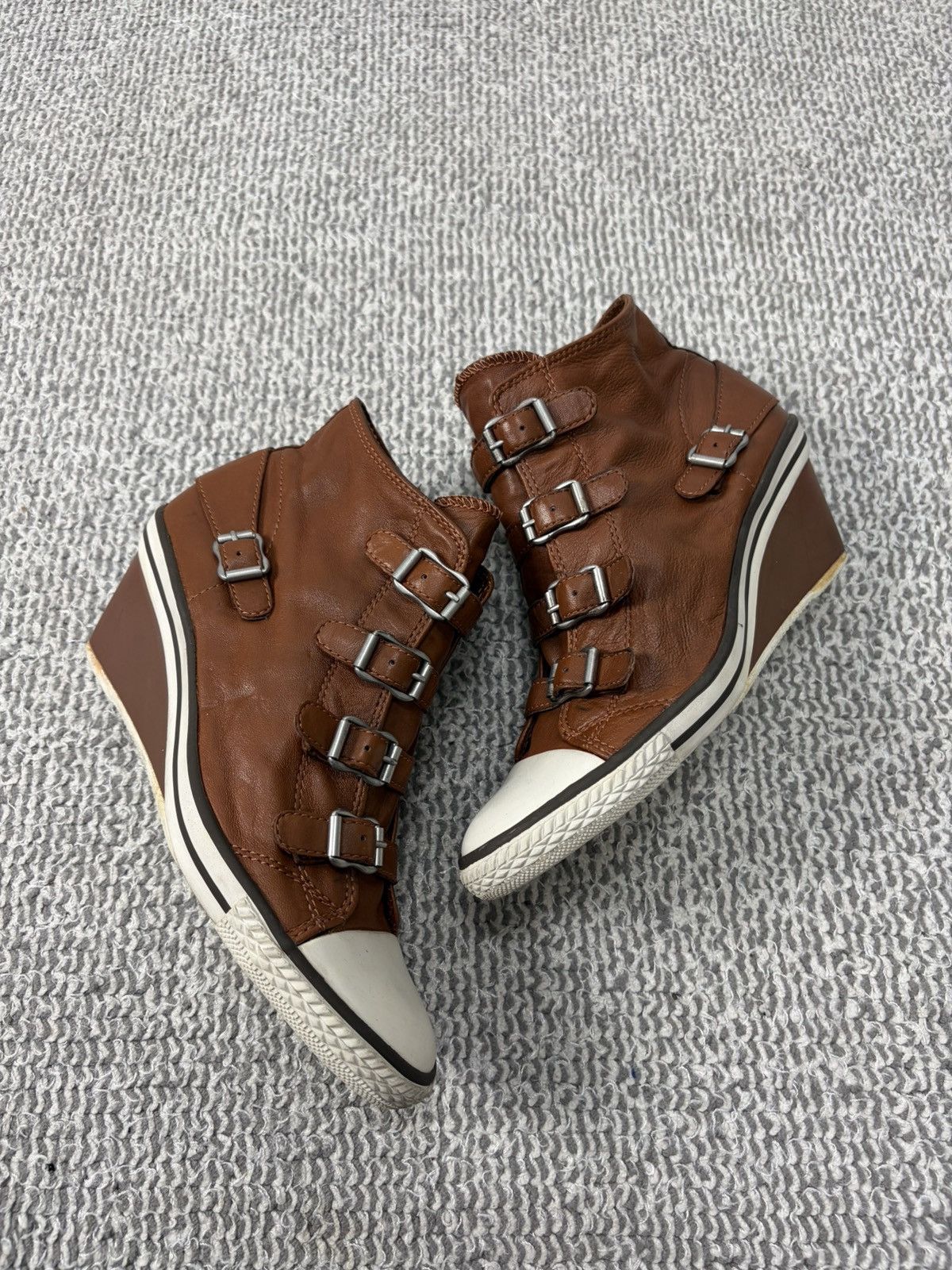 ASH Ash Wedge Genial Buckled Leather Size 38 Size US 8 / IT 38 - 3 Thumbnail