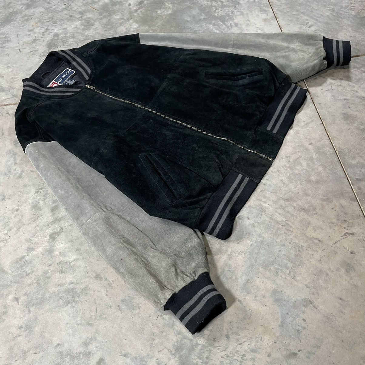 Free Country Vintage Leather Varsity Jacket Suede Two Tone Bomber Blank Size US XL / EU 56 / 4 - 3 Thumbnail