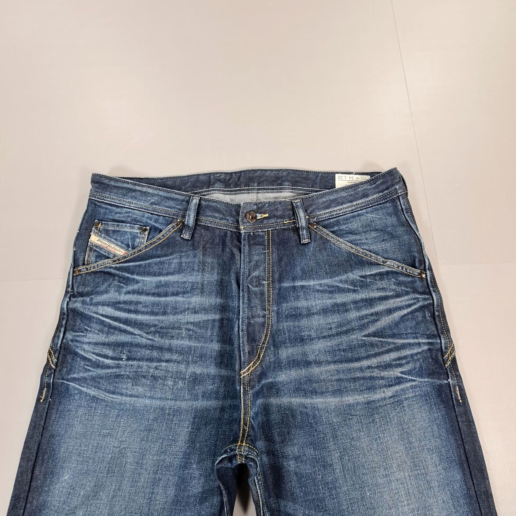 Diesel Diesel Jeans Blue W34 L32 Jodar Carrot Fit Cinch Back 0073N Mens Jeans Regular 5-Pocket Denim Cotton Slim Tapered Button Fly Vintage No Size US 34 / EU 50 - 2 Thumbnail